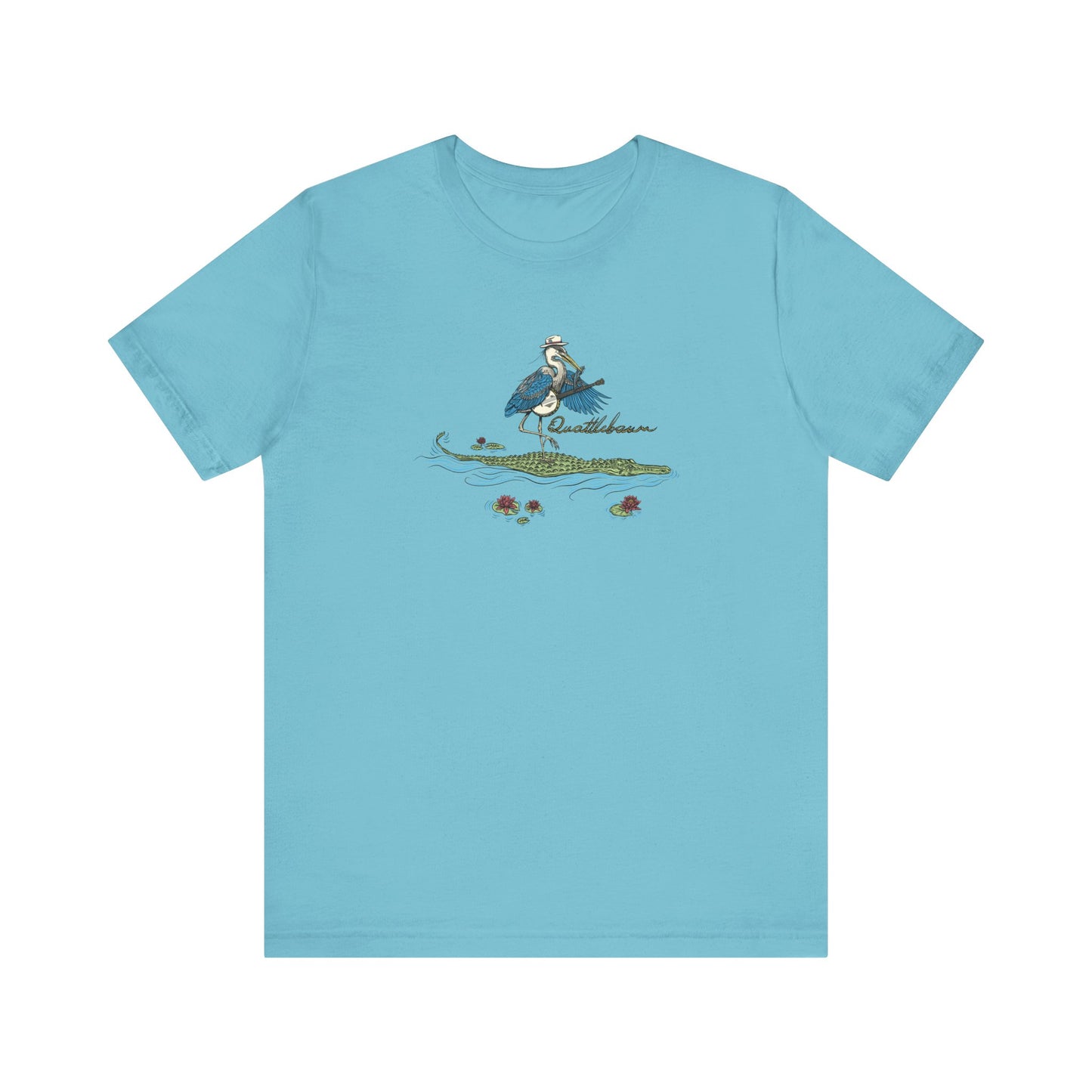 Quattlebaum Tee ~ Blue Heron Playing Banjo on an Alligator ~