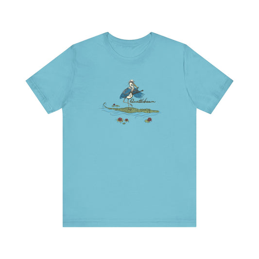 Quattlebaum Tee ~ Blue Heron Playing Banjo on an Alligator ~