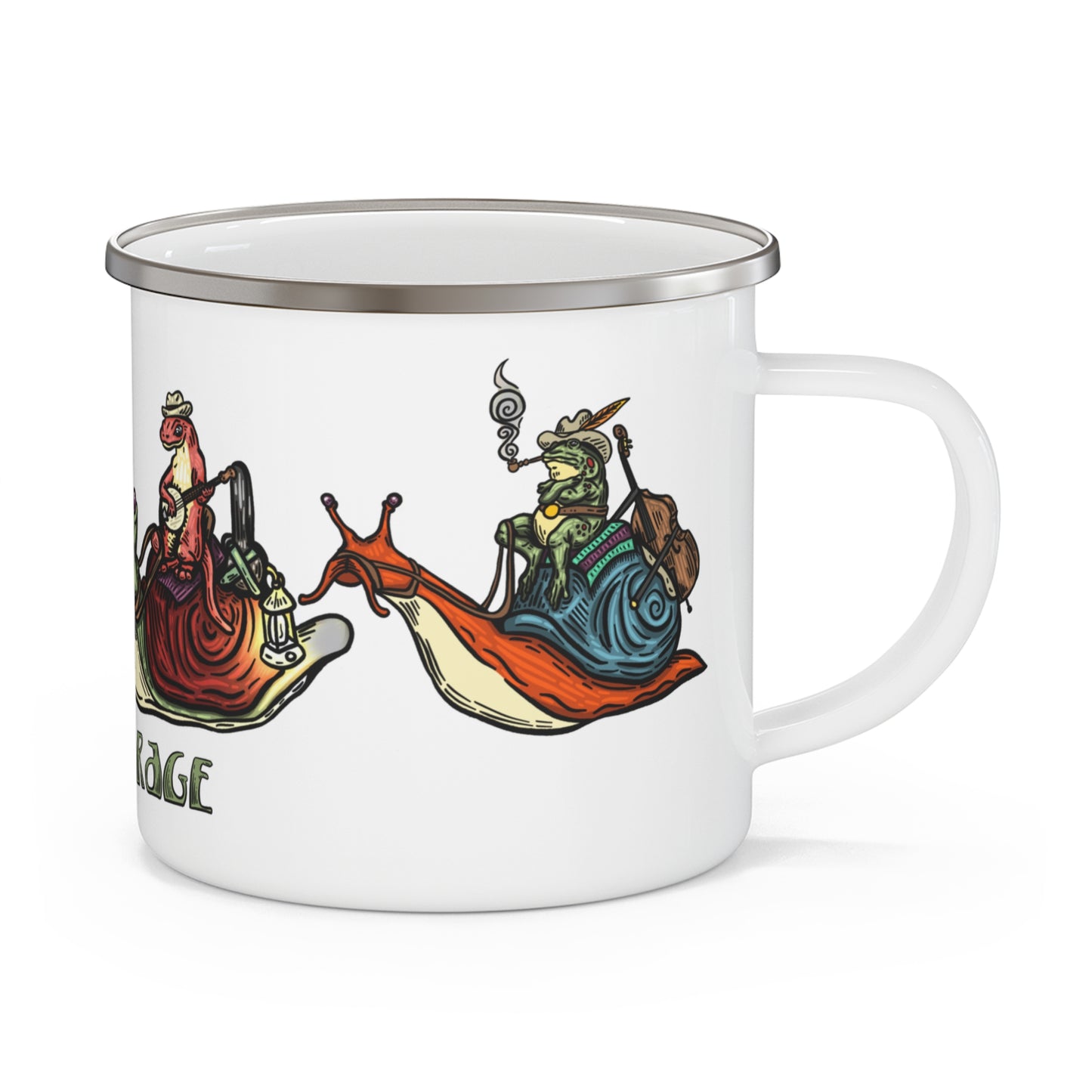 F&F Snail Riders ~ Enamel Camp Mug