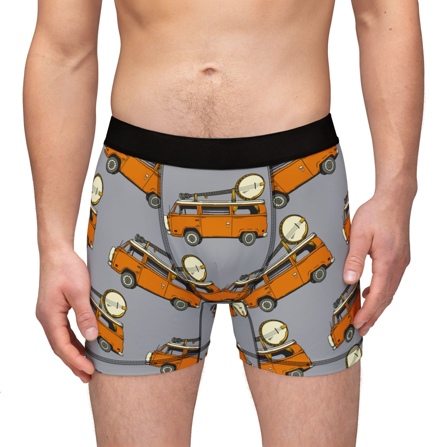 Camper Van with a Banjo Men's Boxers