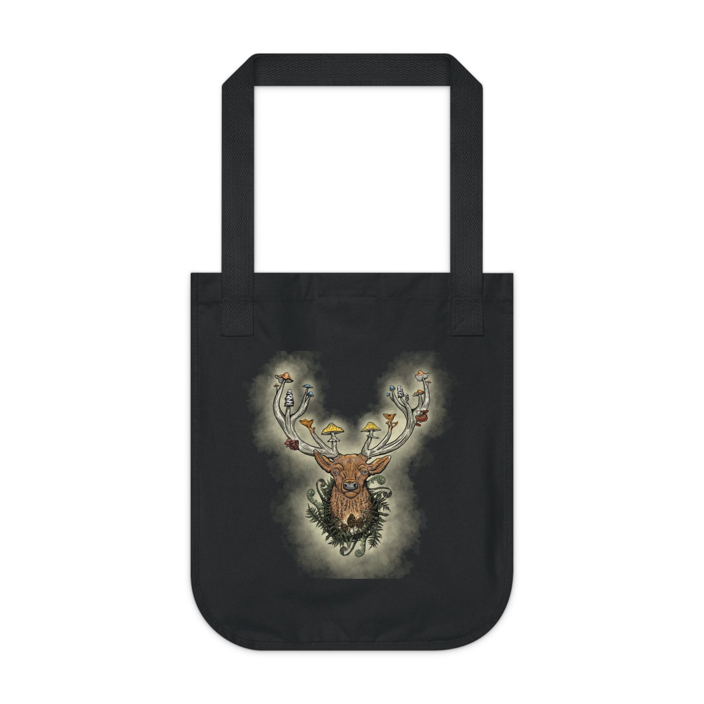 Mushroom Buck Tote Bag (Deer Antlers Growing Mushrooms!)
