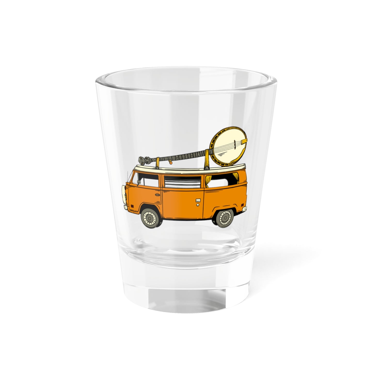 Camper Van with a Banjo on the Roof! Shot Glass