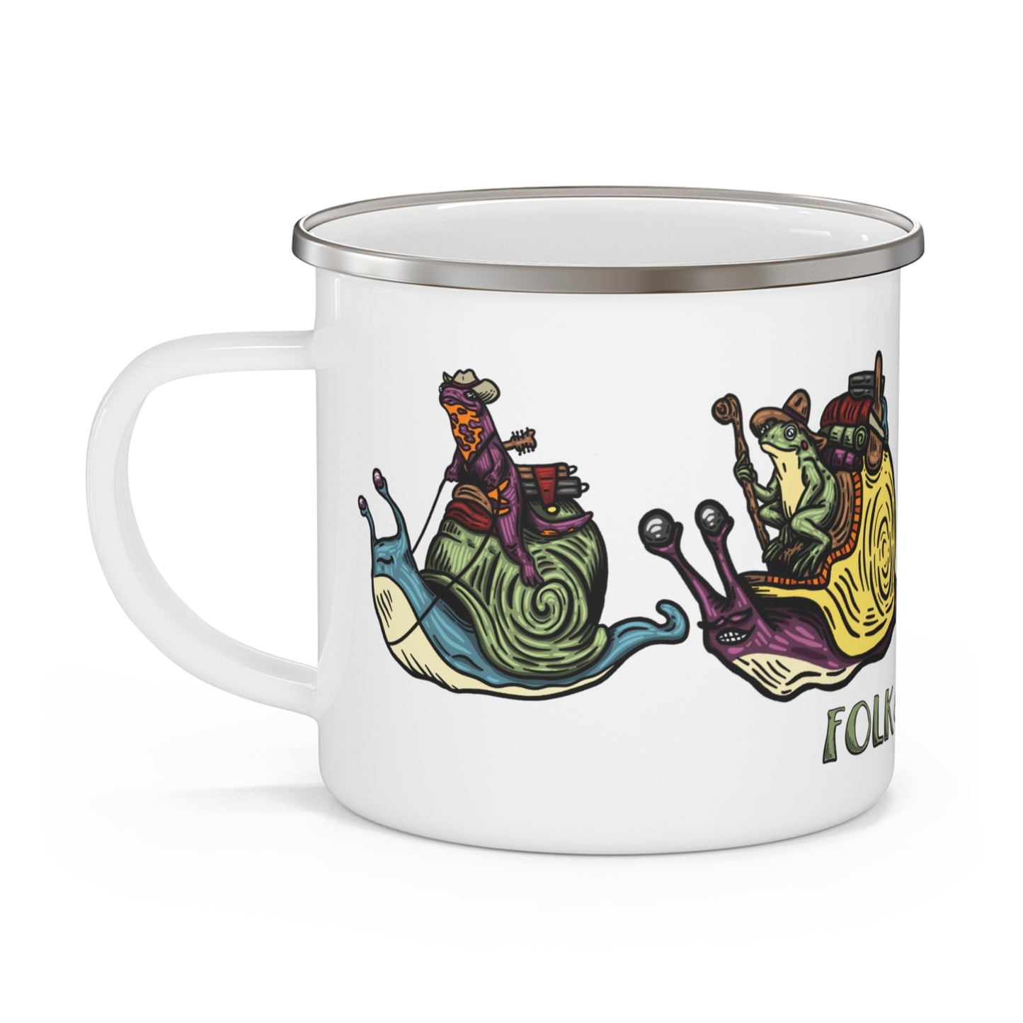 F&F Snail Riders ~ Enamel Camp Mug