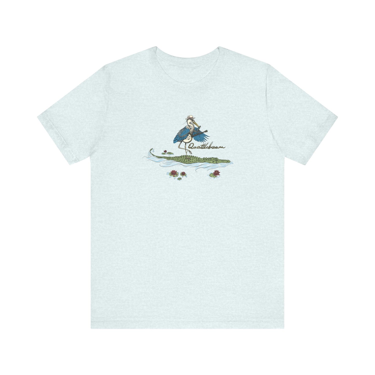 Quattlebaum Tee ~ Blue Heron Playing Banjo on an Alligator ~
