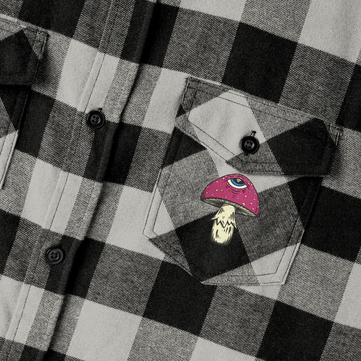 3rd Eye Fly ~ Amanita Muscaria Mushroom with a Third Eye Flannel Shirt