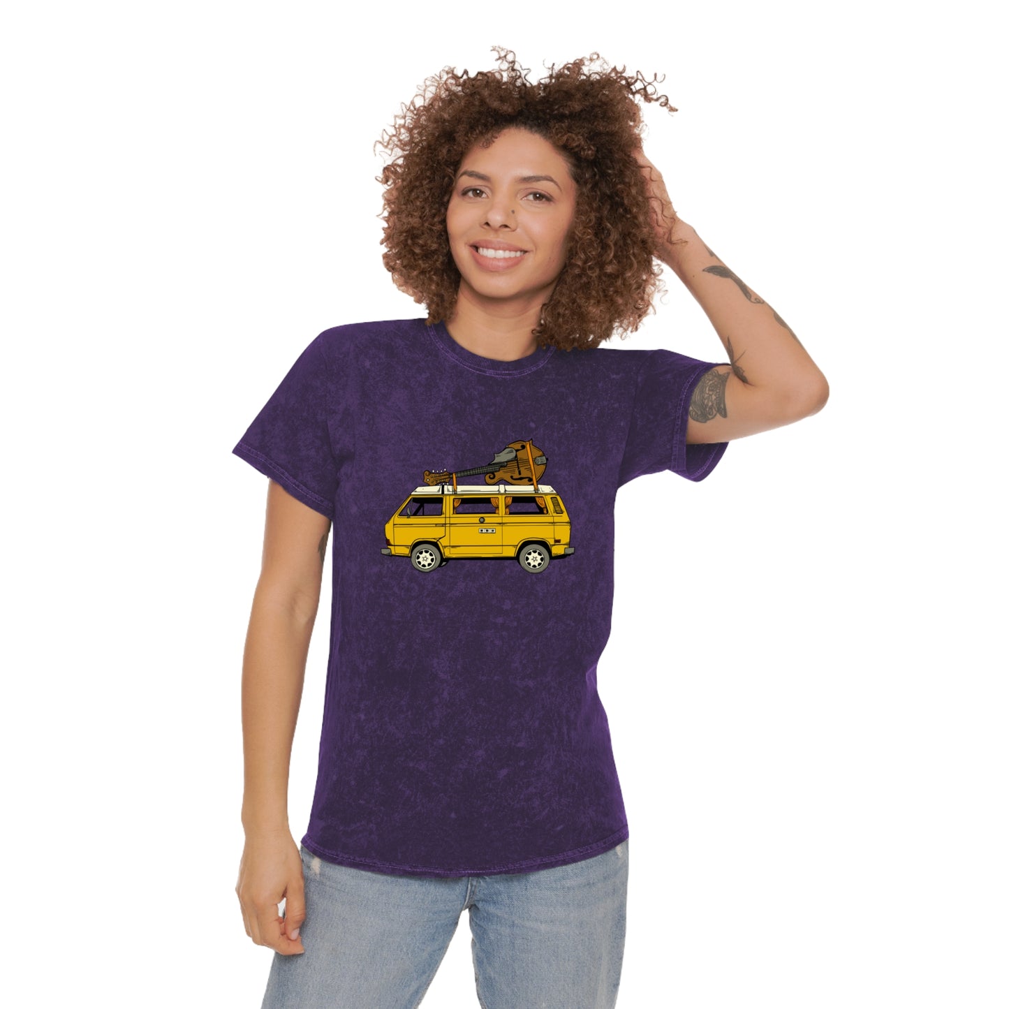 Camper Van with a Mandolin! Mineral Wash T-Shirt