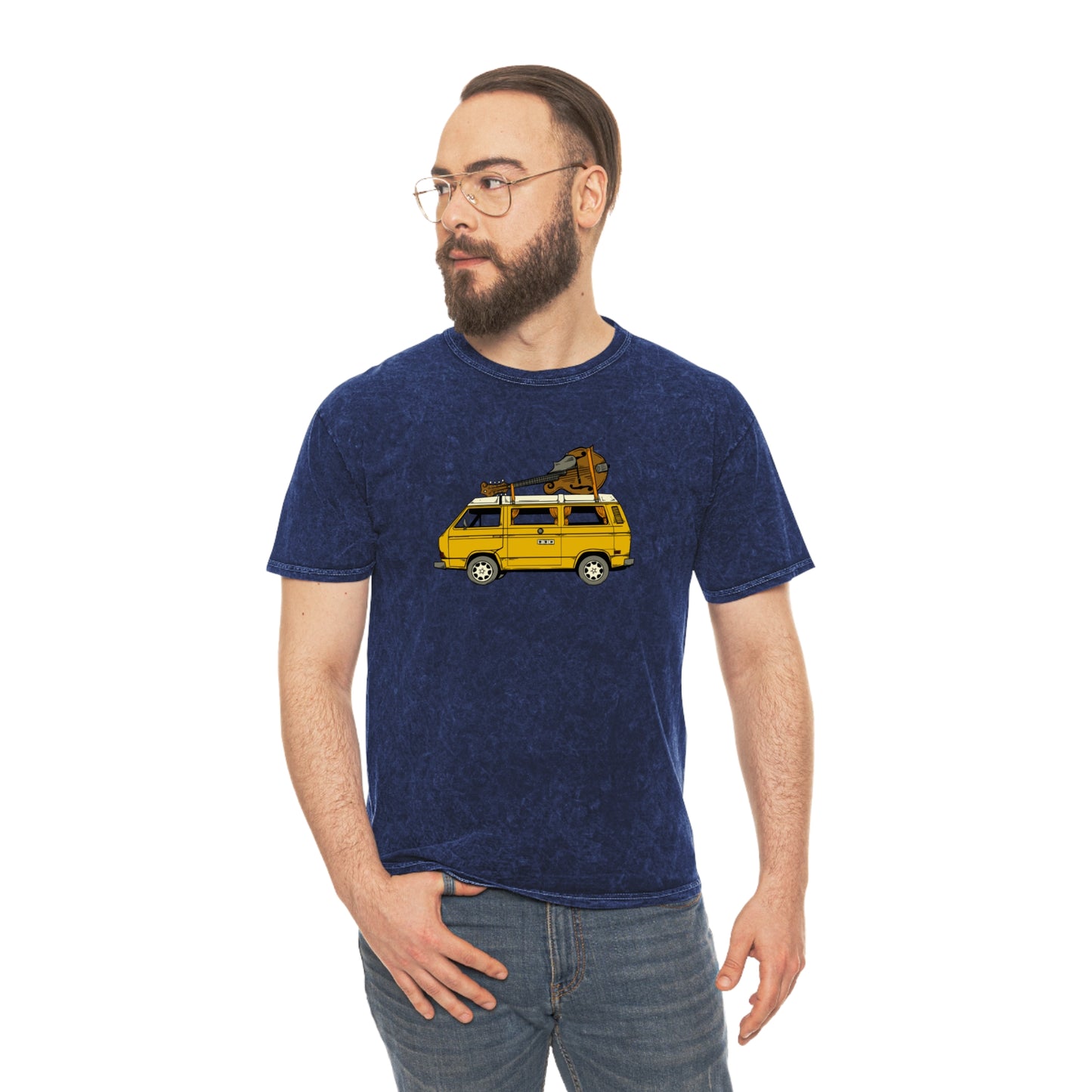 Camper Van with a Mandolin! Mineral Wash T-Shirt