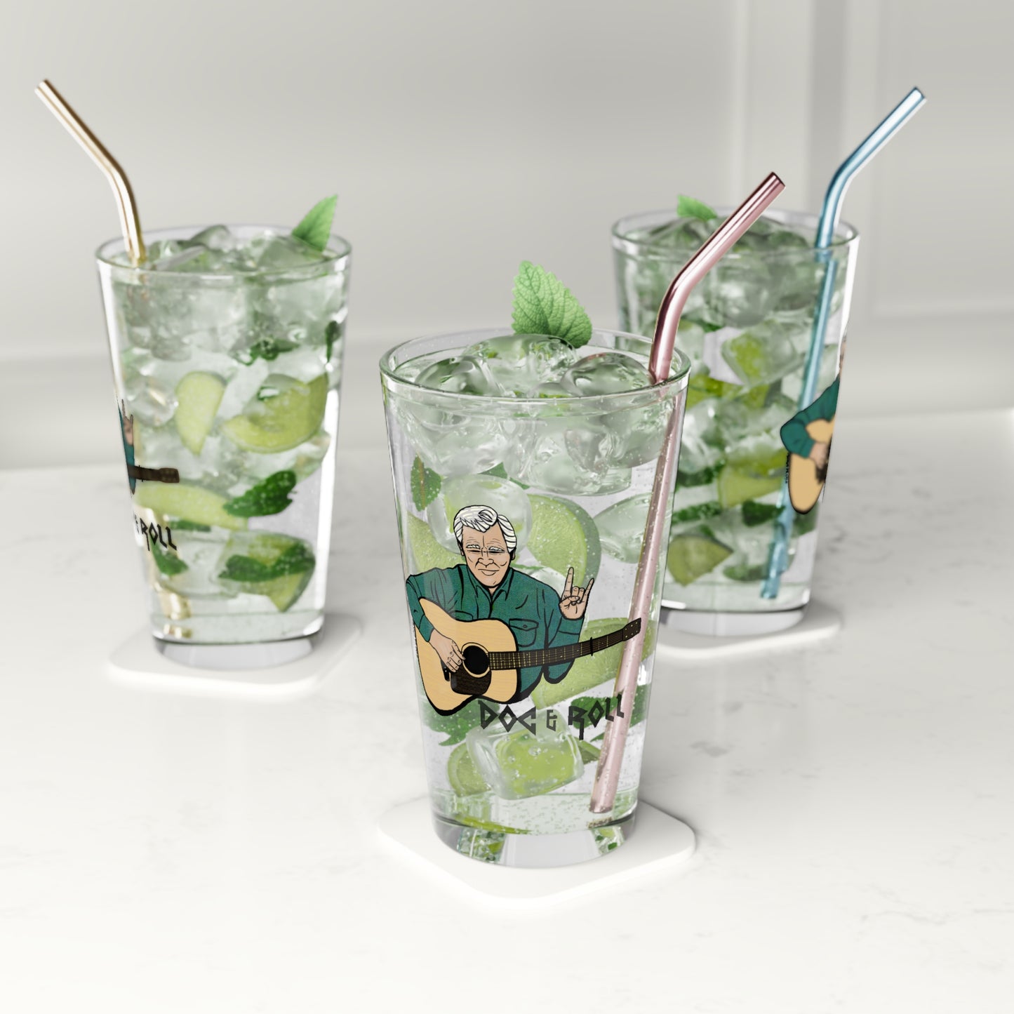 Doc & Roll! ~ Doc Watson Pint Glass