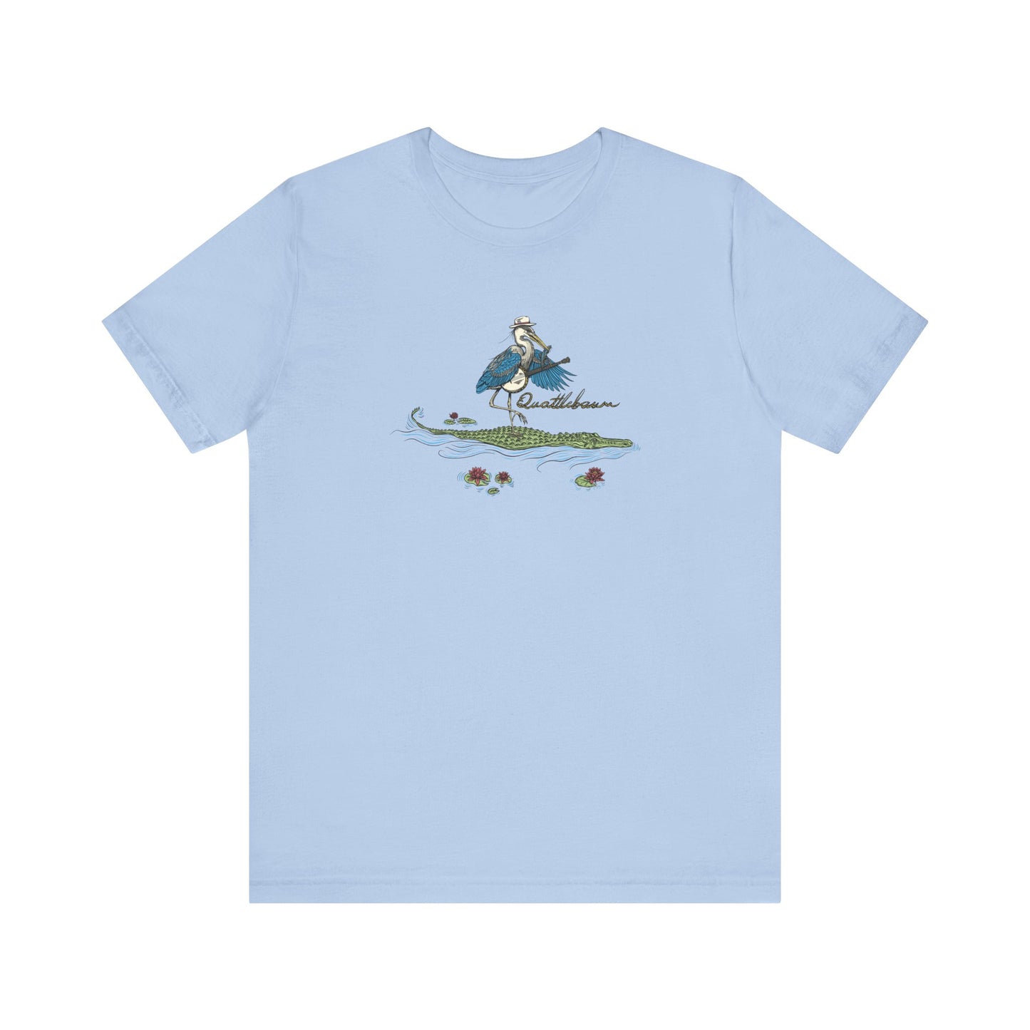 Quattlebaum Tee ~ Blue Heron Playing Banjo on an Alligator ~