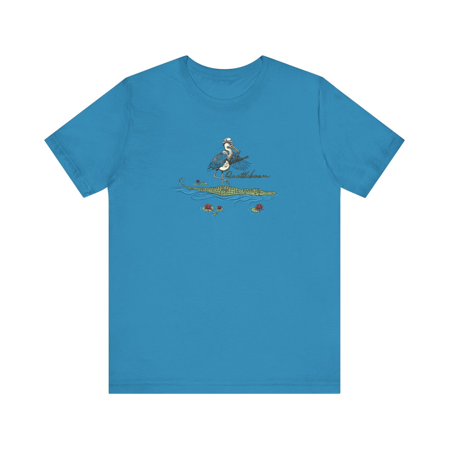 Quattlebaum Tee ~ Blue Heron Playing Banjo on an Alligator ~