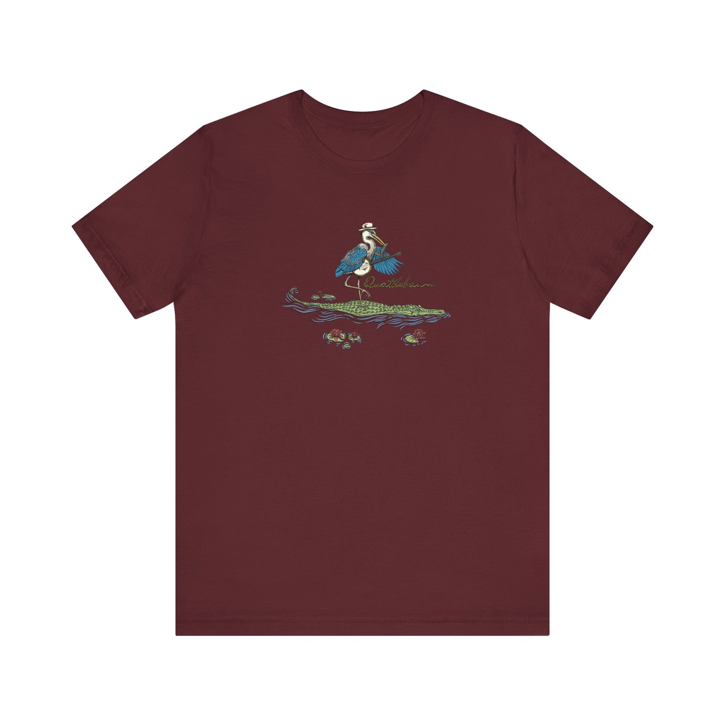 Quattlebaum Tee ~ Blue Heron Playing Banjo on an Alligator ~