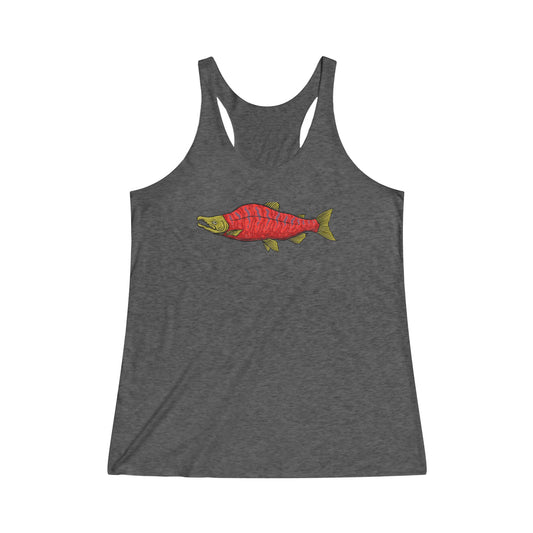Psychedelic Sockeye Salmon Racerback Tank Top