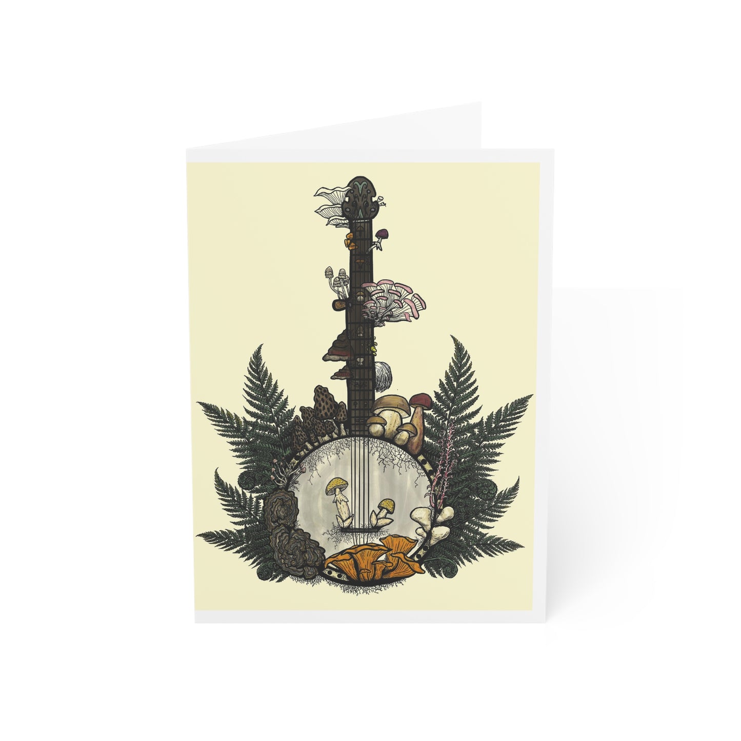 Banjo Covered in Mushrooms ~ Greeting Cards (1, 10, 30, and 50pcs)