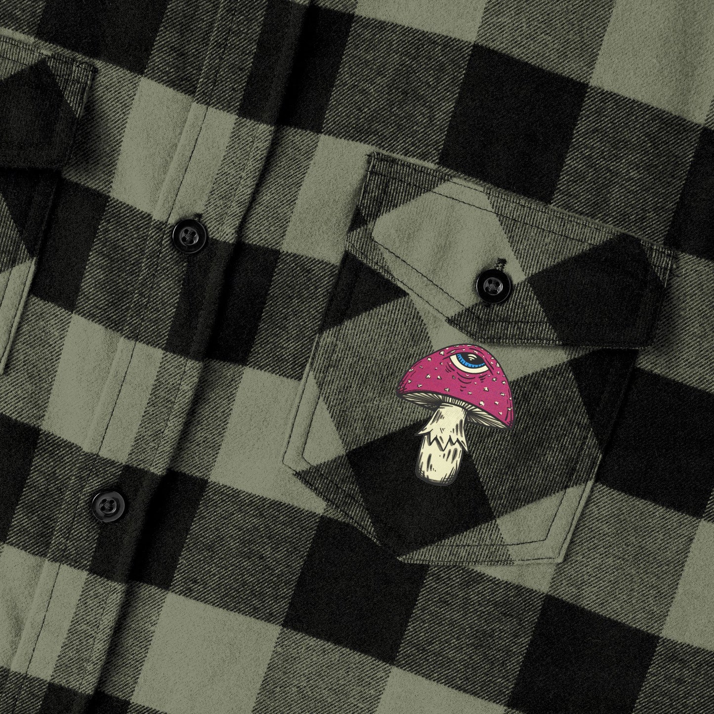 3rd Eye Fly ~ Amanita Muscaria Mushroom with a Third Eye Flannel Shirt