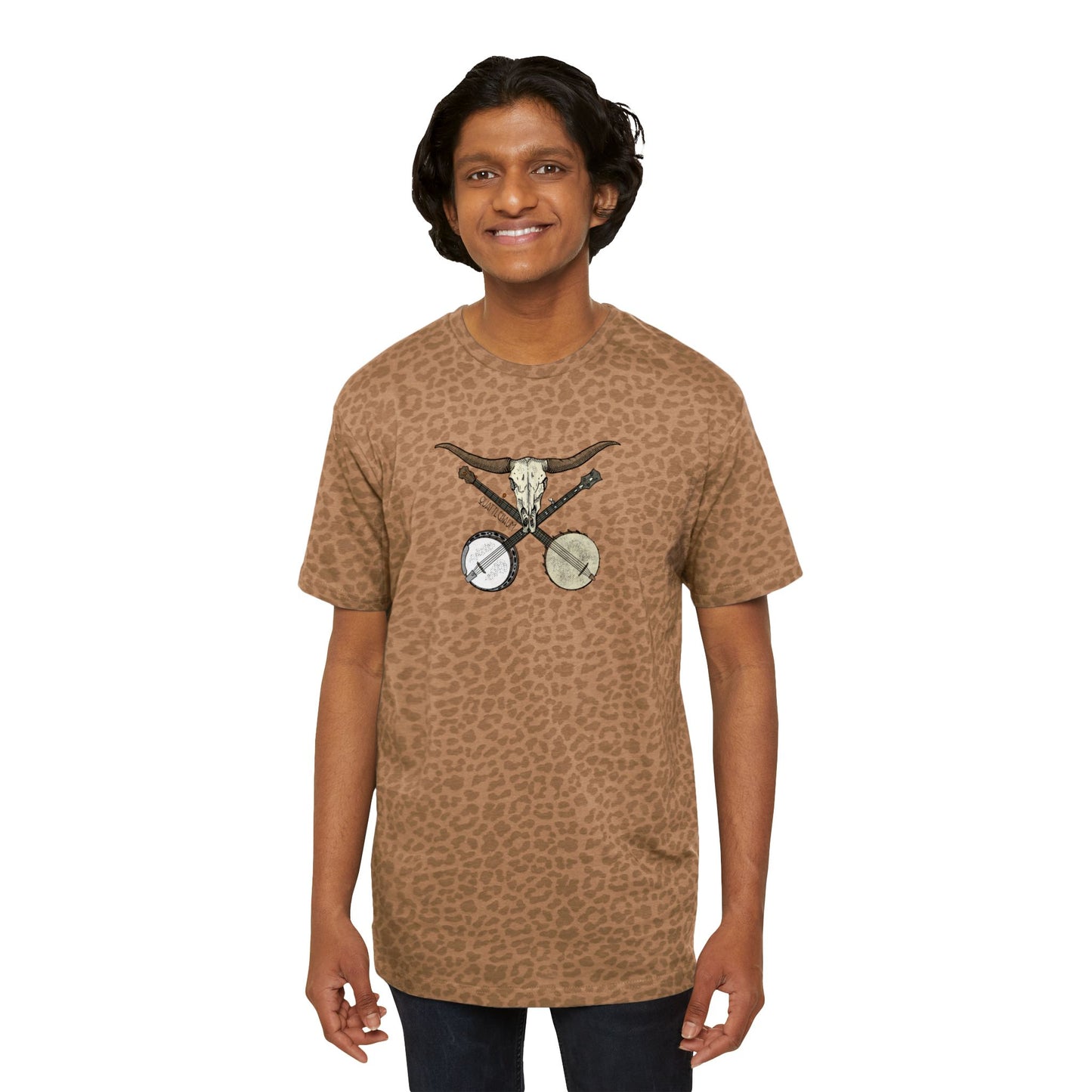 Double Banjo Cow Skull Quattlebaum Tee