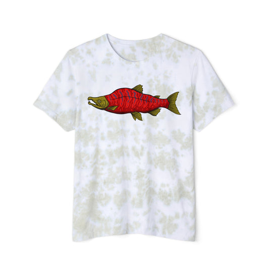 Psychedelic Sockeye Salmon Tie-Dyed T-Shirt