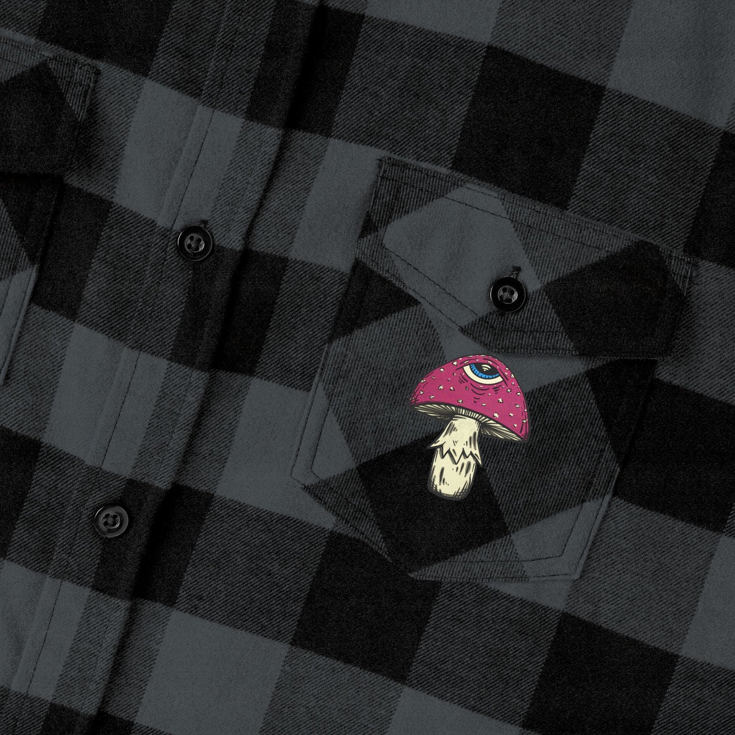 3rd Eye Fly ~ Amanita Muscaria Mushroom with a Third Eye Flannel Shirt