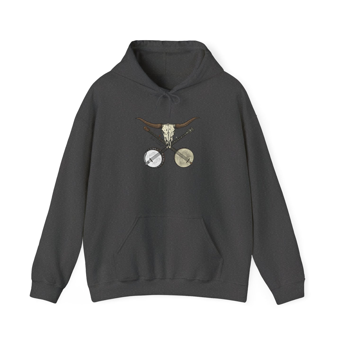 Double Banjo Cow Skull ~ Quattlebaum Hoodie~