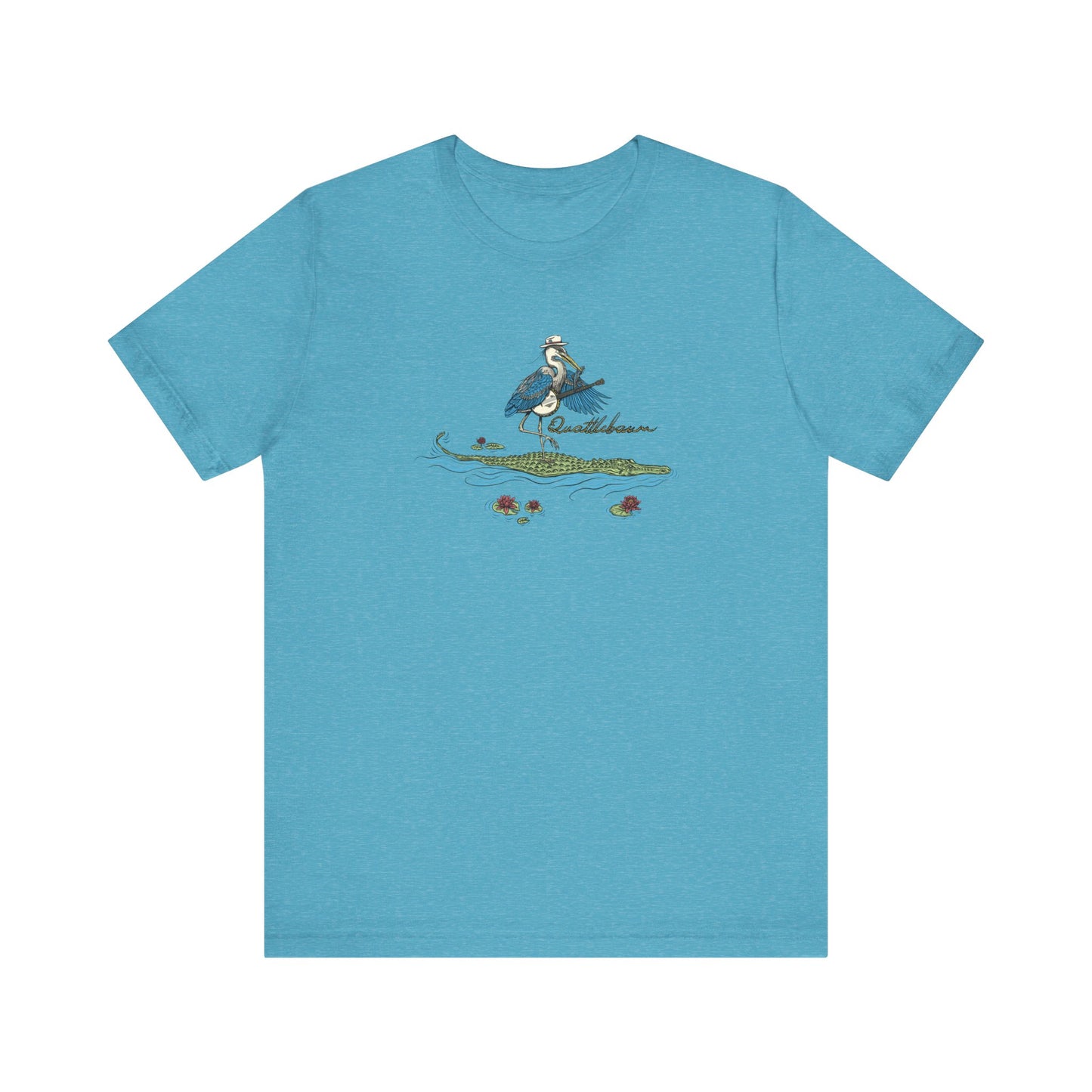 Quattlebaum Tee ~ Blue Heron Playing Banjo on an Alligator ~