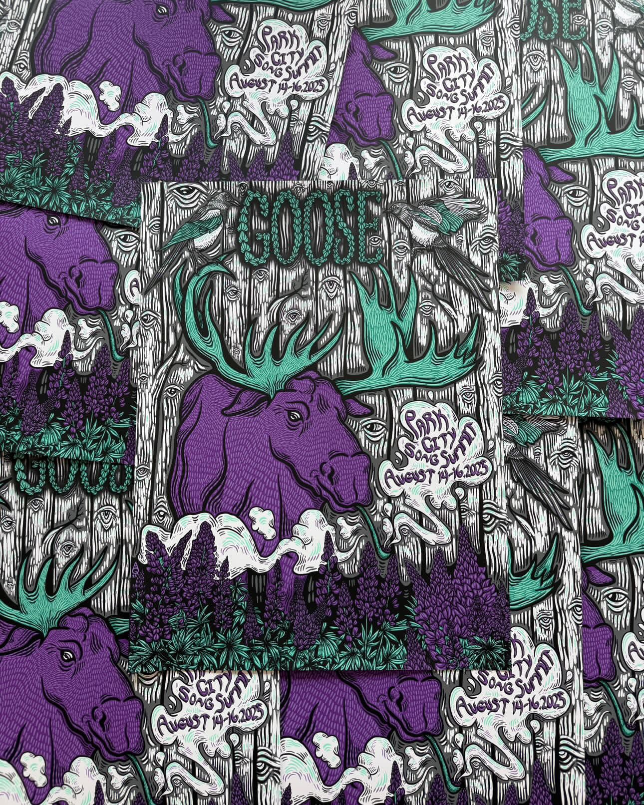 "Goose Moose" Silk Screened Print for Goose at Park City Song Summit (Artist Edition)