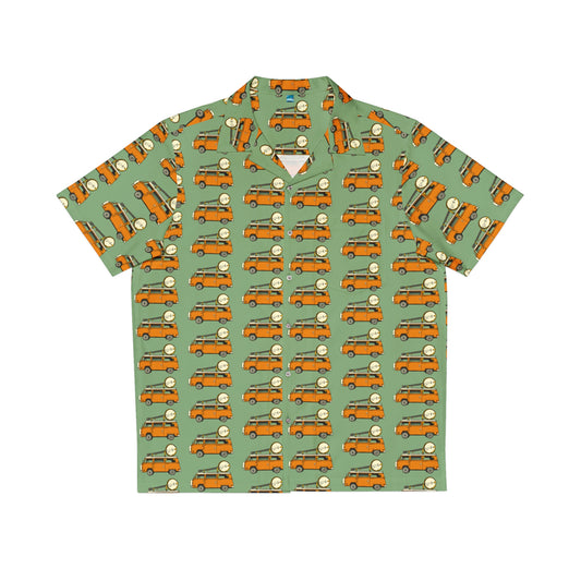 Camper Van with a Banjo on the Roof Hawaiin Shirt
