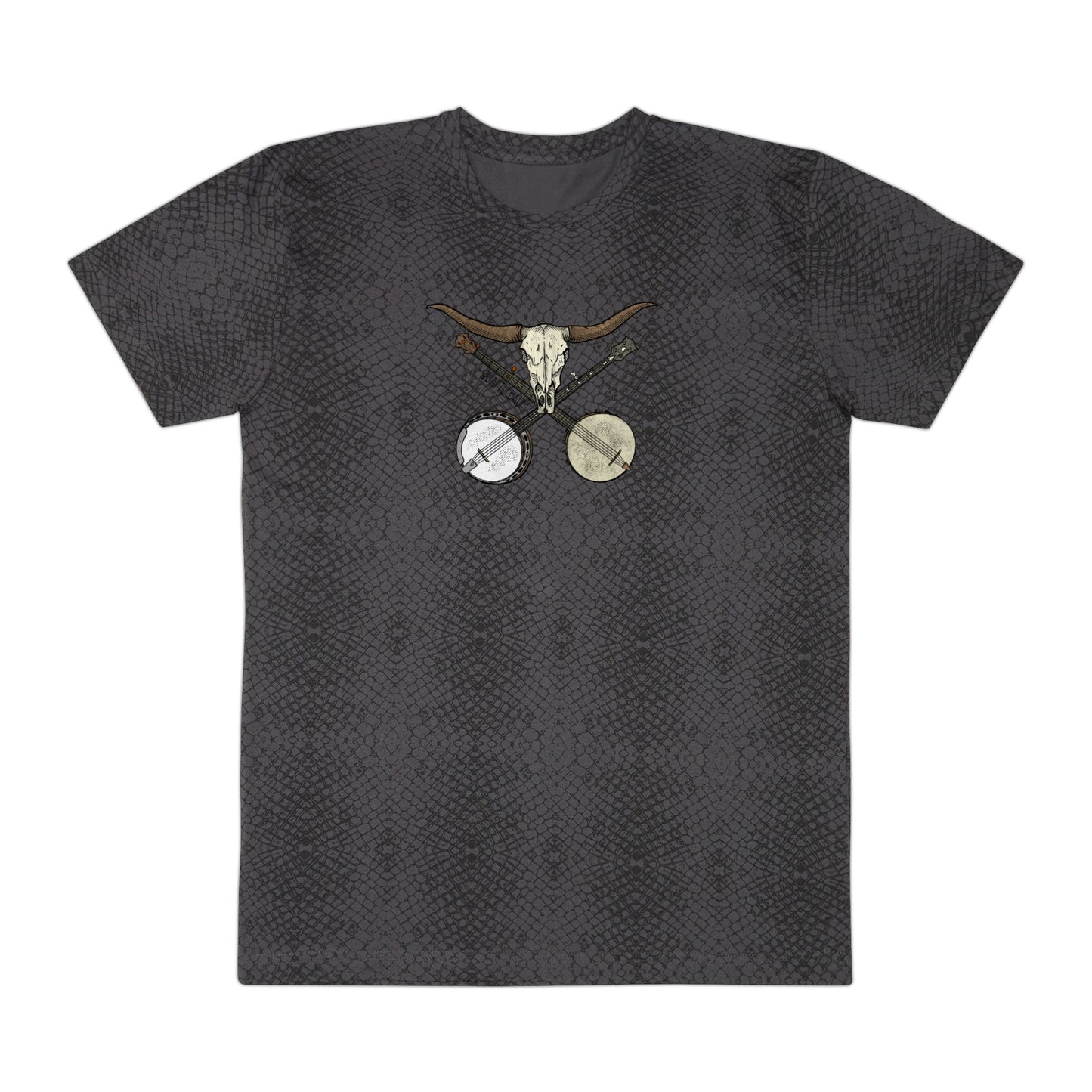 Double Banjo Cow Skull Quattlebaum Tee