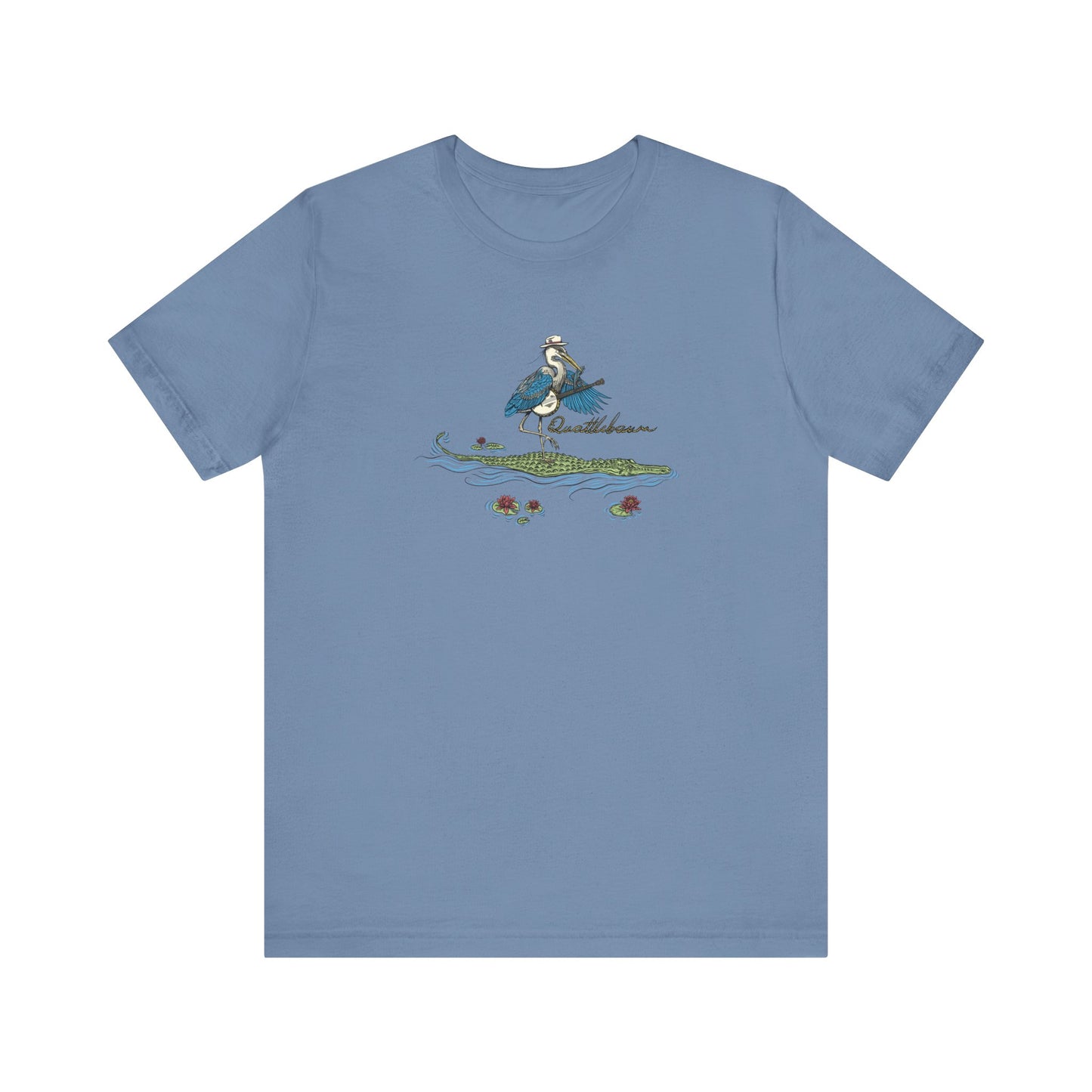 Quattlebaum Tee ~ Blue Heron Playing Banjo on an Alligator ~