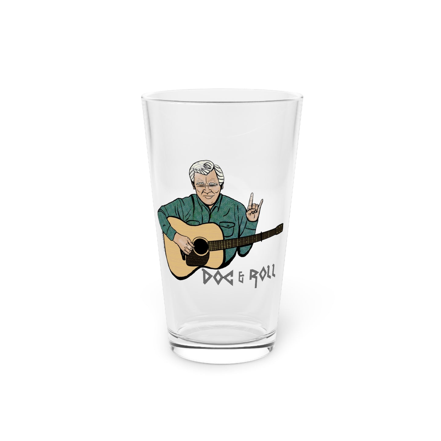 Doc & Roll! ~ Doc Watson Pint Glass