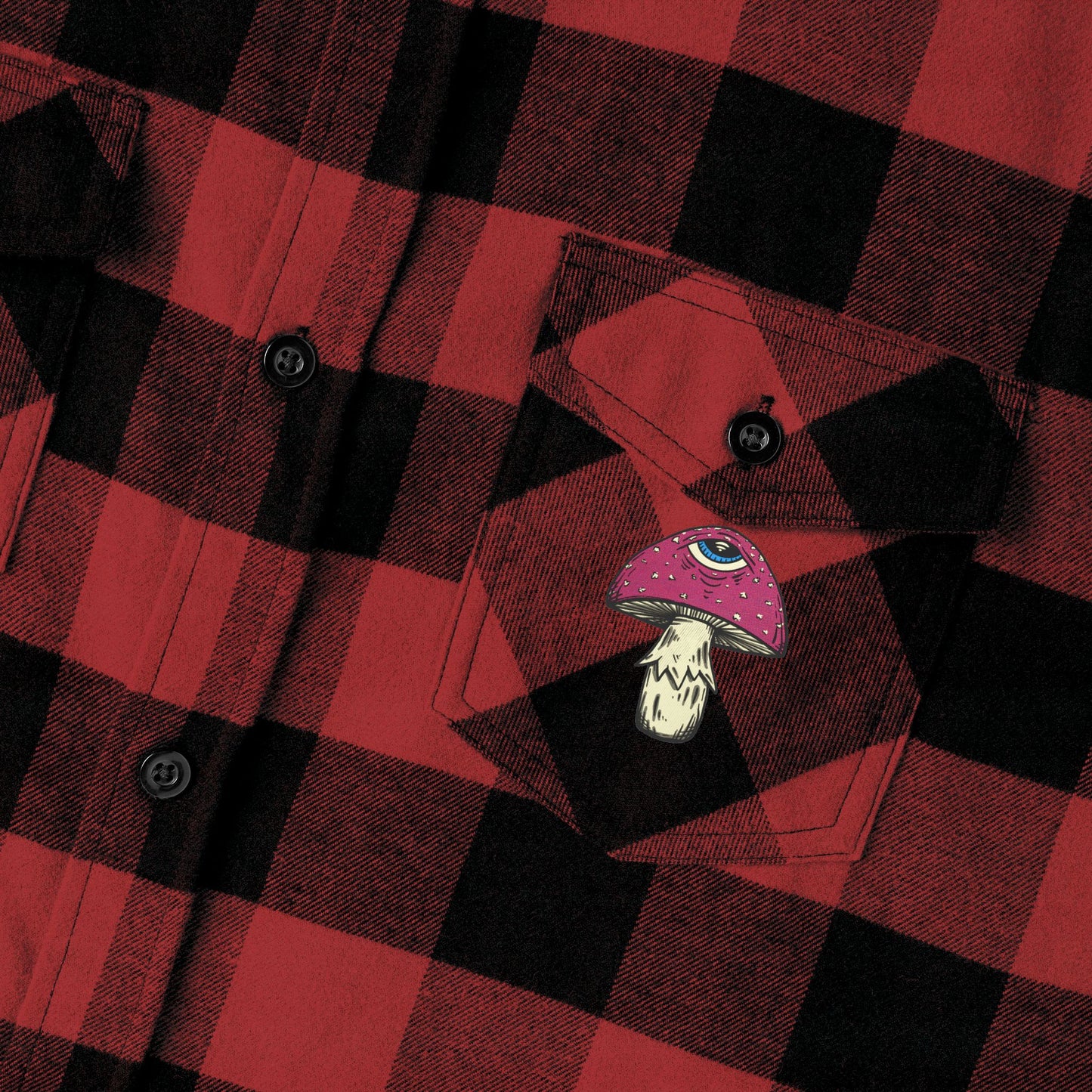 3rd Eye Fly ~ Amanita Muscaria Mushroom with a Third Eye Flannel Shirt