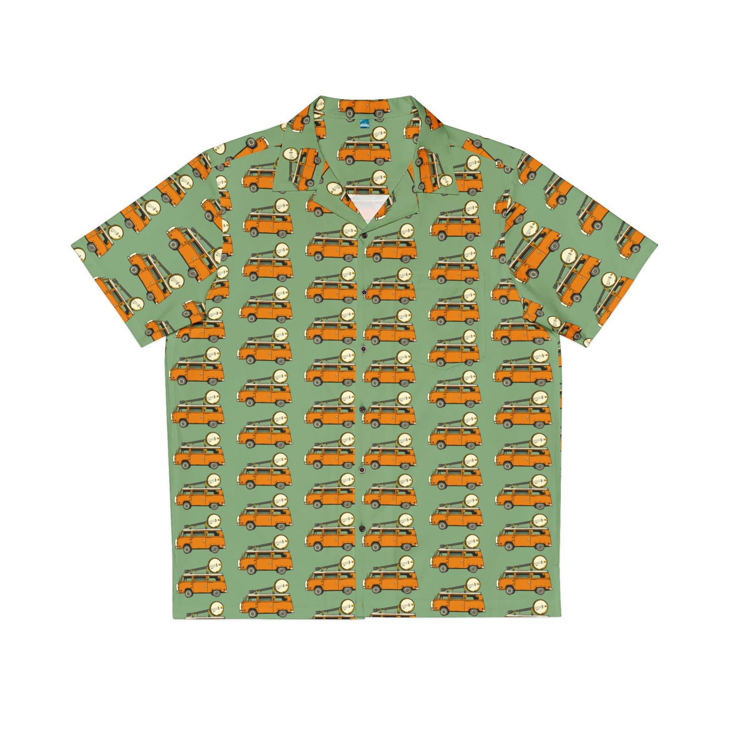 Camper Van with a Banjo on the Roof Hawaiin Shirt