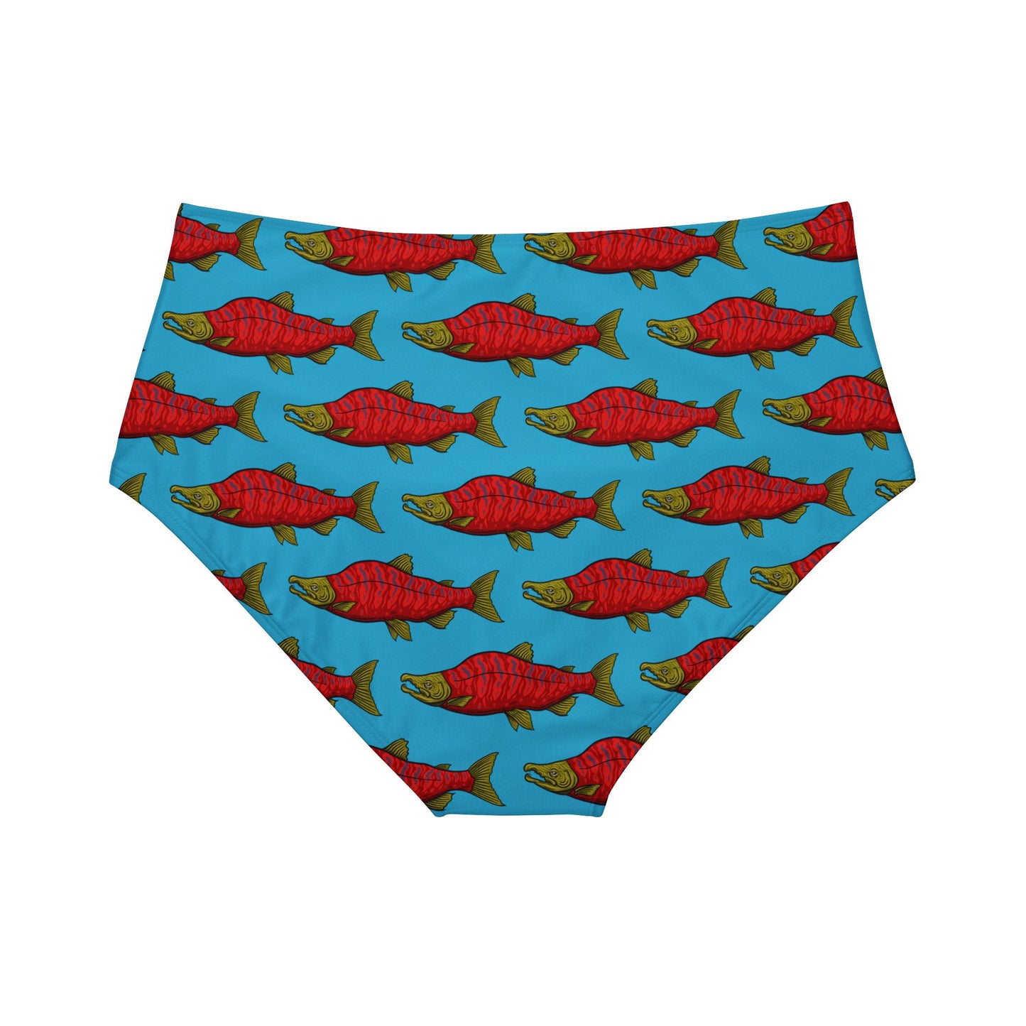Psychedelic Sockeye Salmon High-Waist Hipster Bikini Bottom