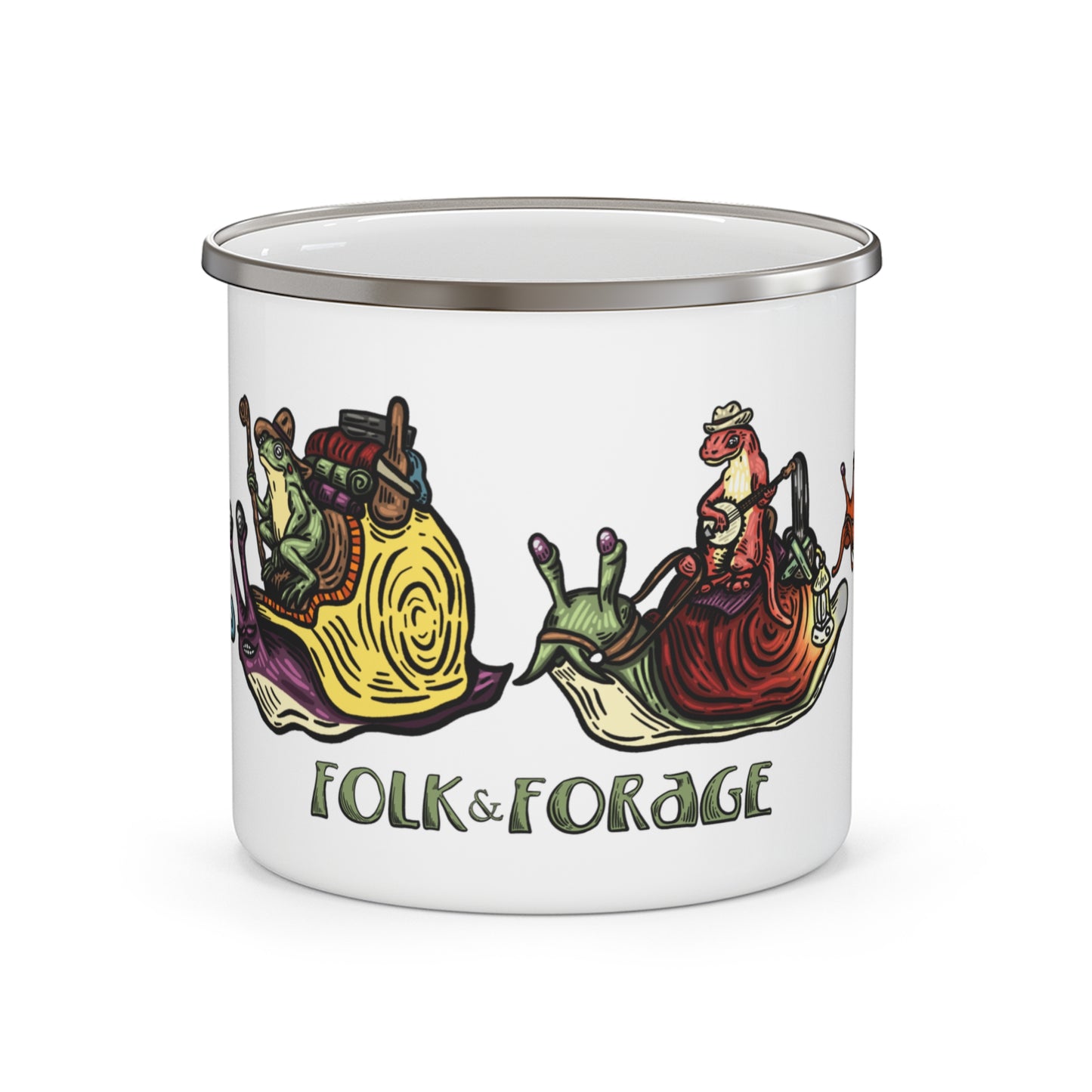 F&F Snail Riders ~ Enamel Camp Mug