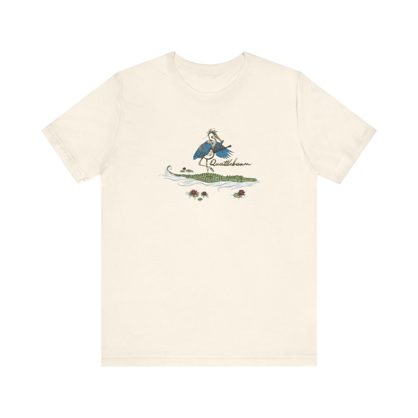 Quattlebaum Tee ~ Blue Heron Playing Banjo on an Alligator ~