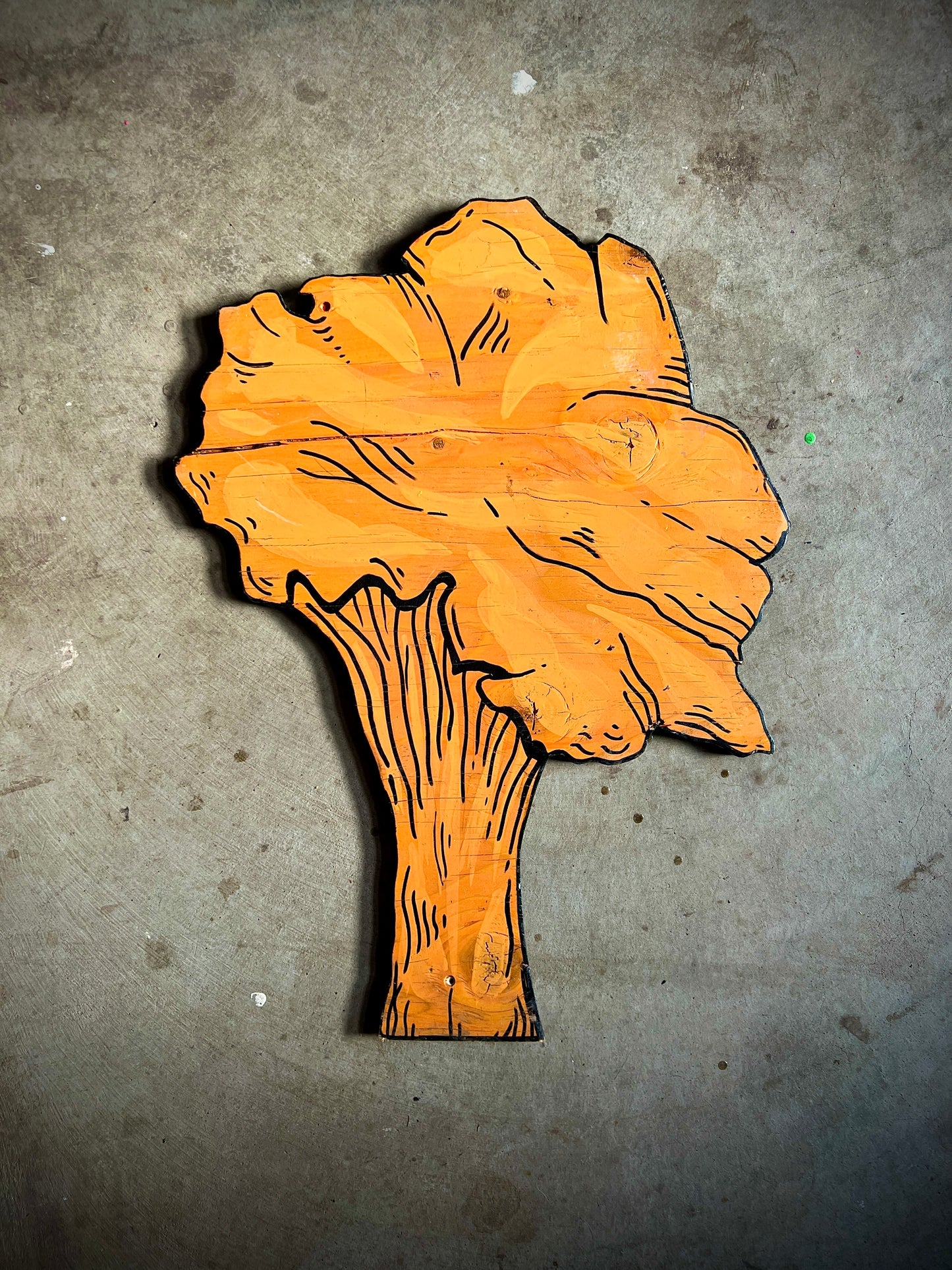 Squat Chanterelle Mushroom ~ Plywood Art