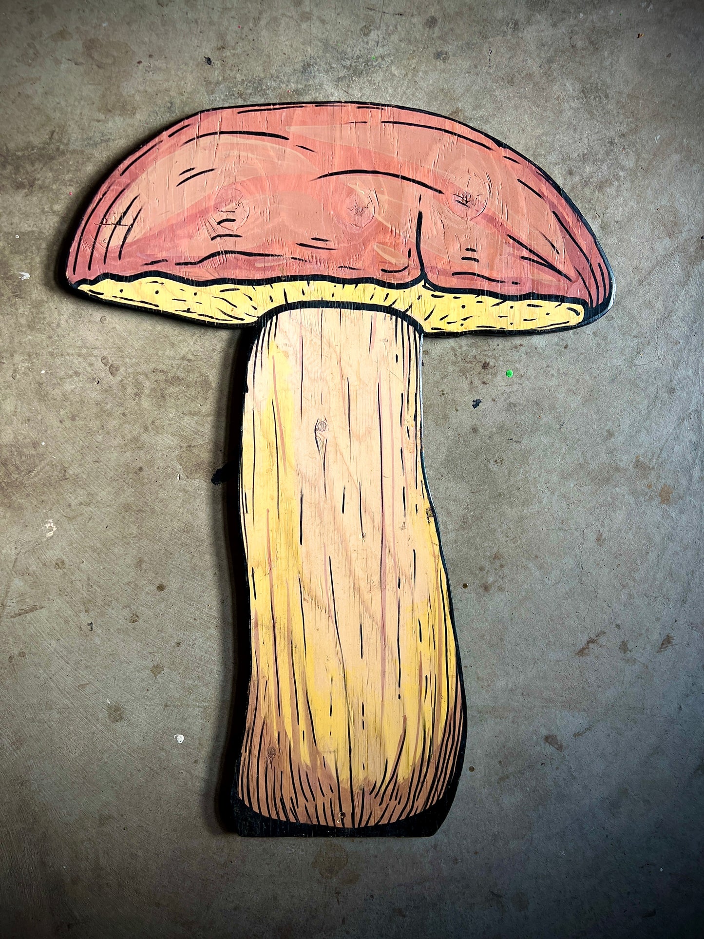 Tall Bolete Mushroom ~ Plywood Art