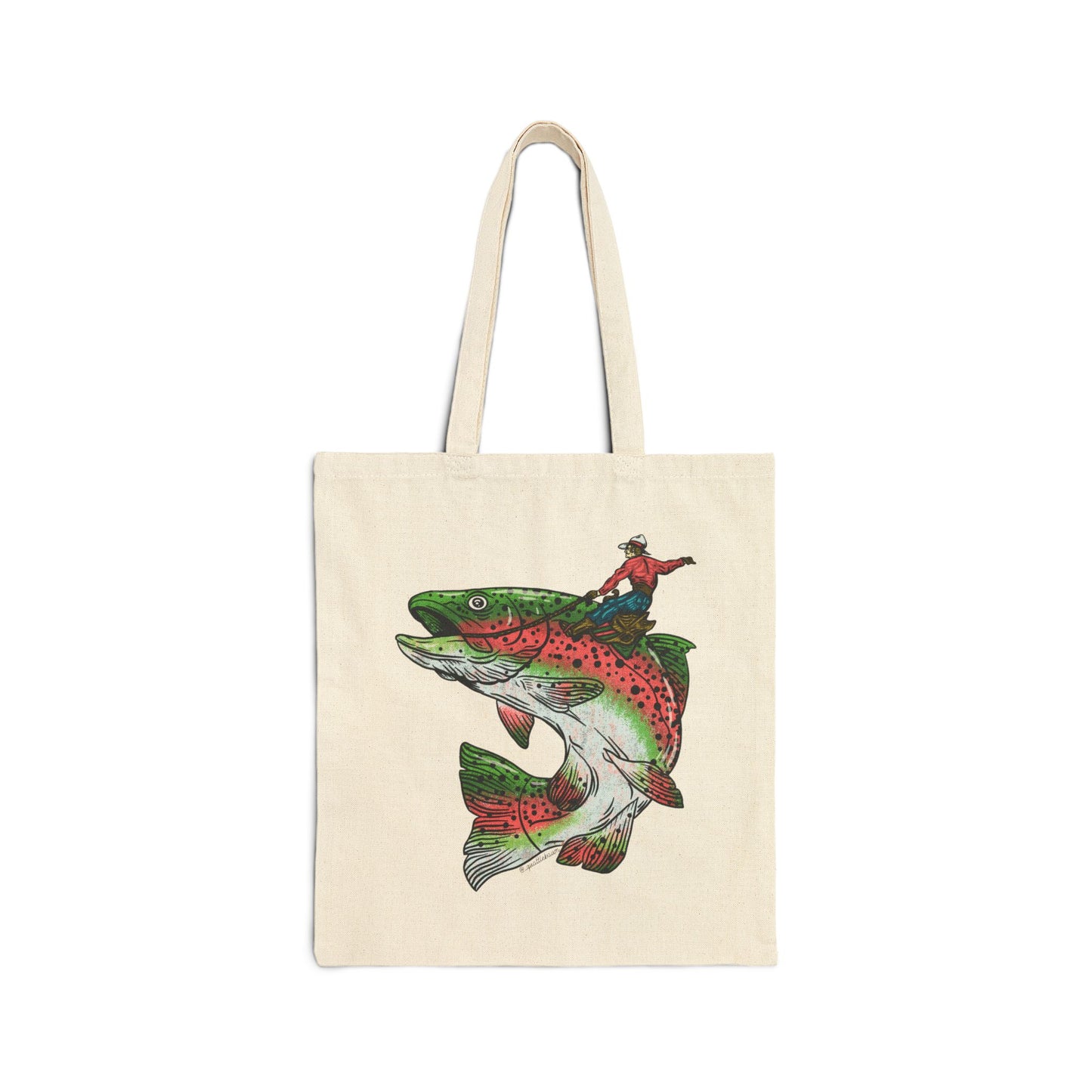 Rodeo Rainbow Trout ~ Cotton Canvas Tote Bag