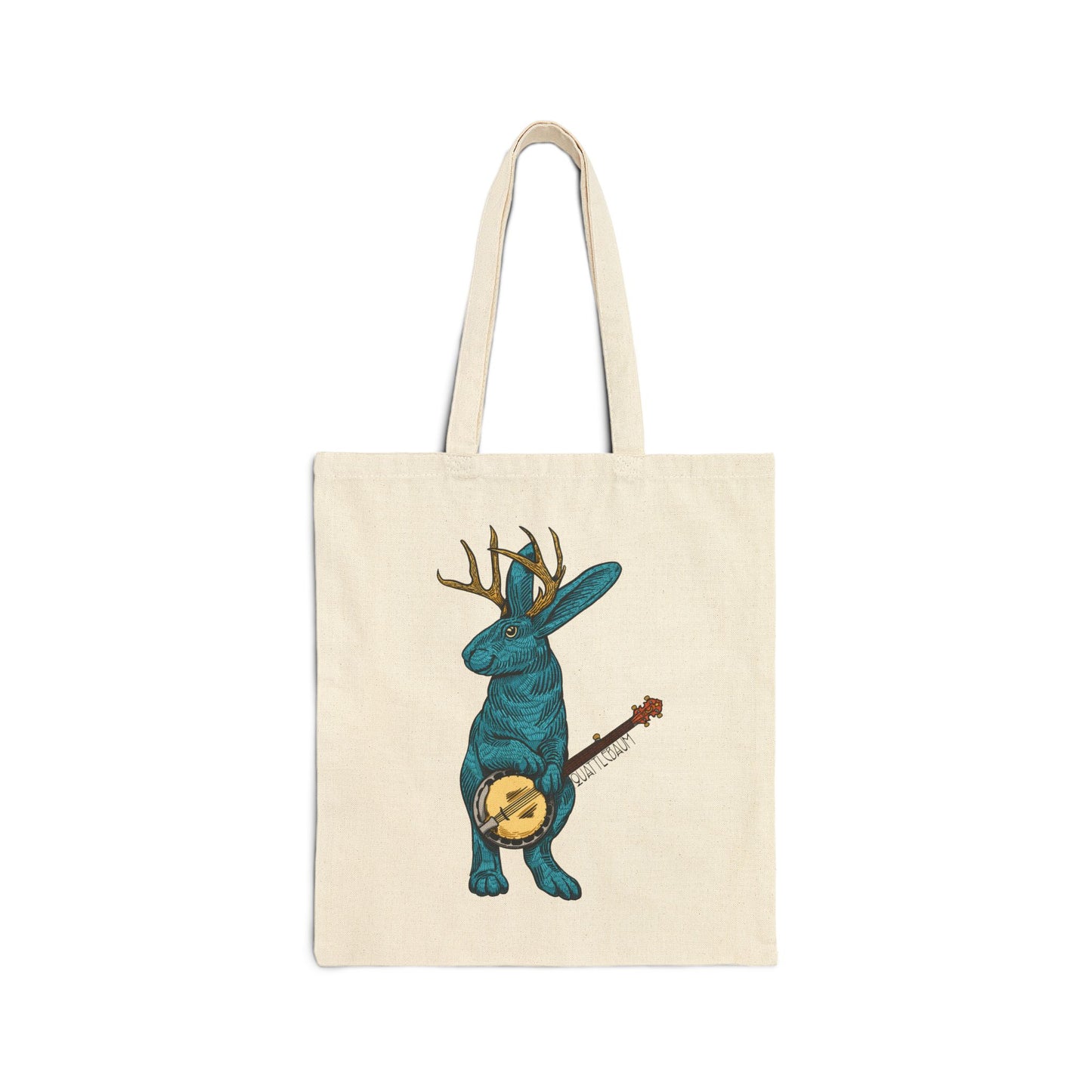 Banjo Jackalope ~ Cotton Canvas Tote Bag