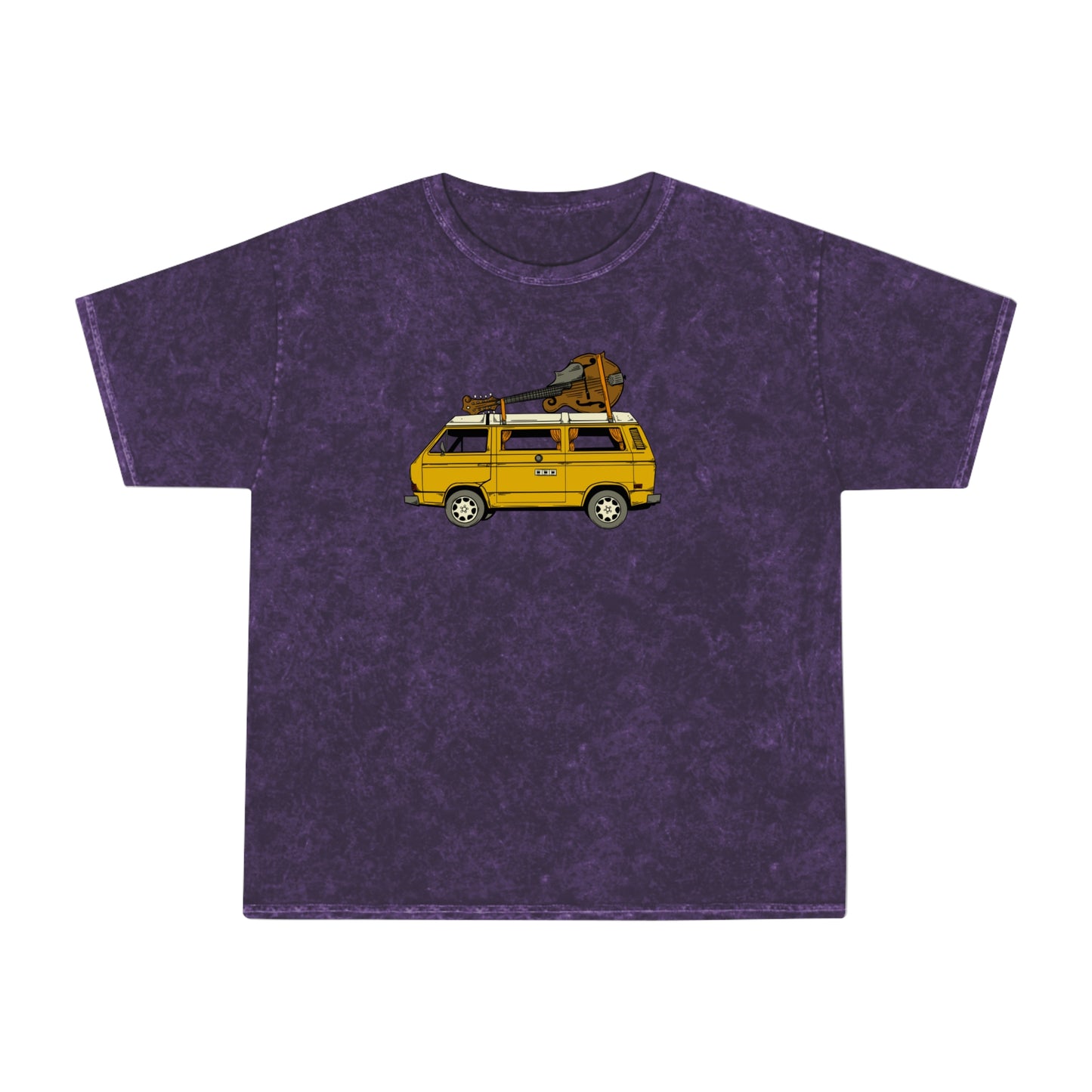 VW Vanagon with a Mandolin! Mineral Wash T-Shirt (Camper Van with Mandolin Tee)