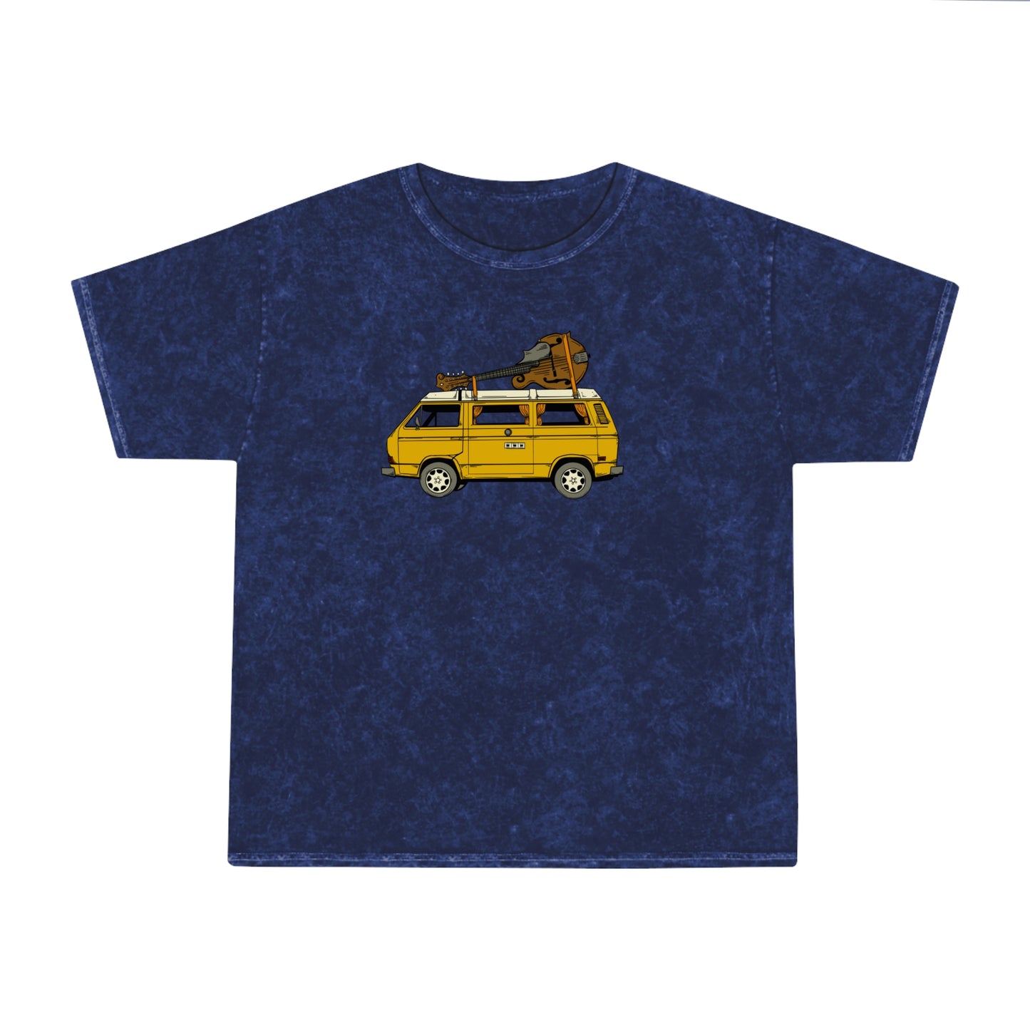 VW Vanagon with a Mandolin! Mineral Wash T-Shirt (Camper Van with Mandolin Tee)