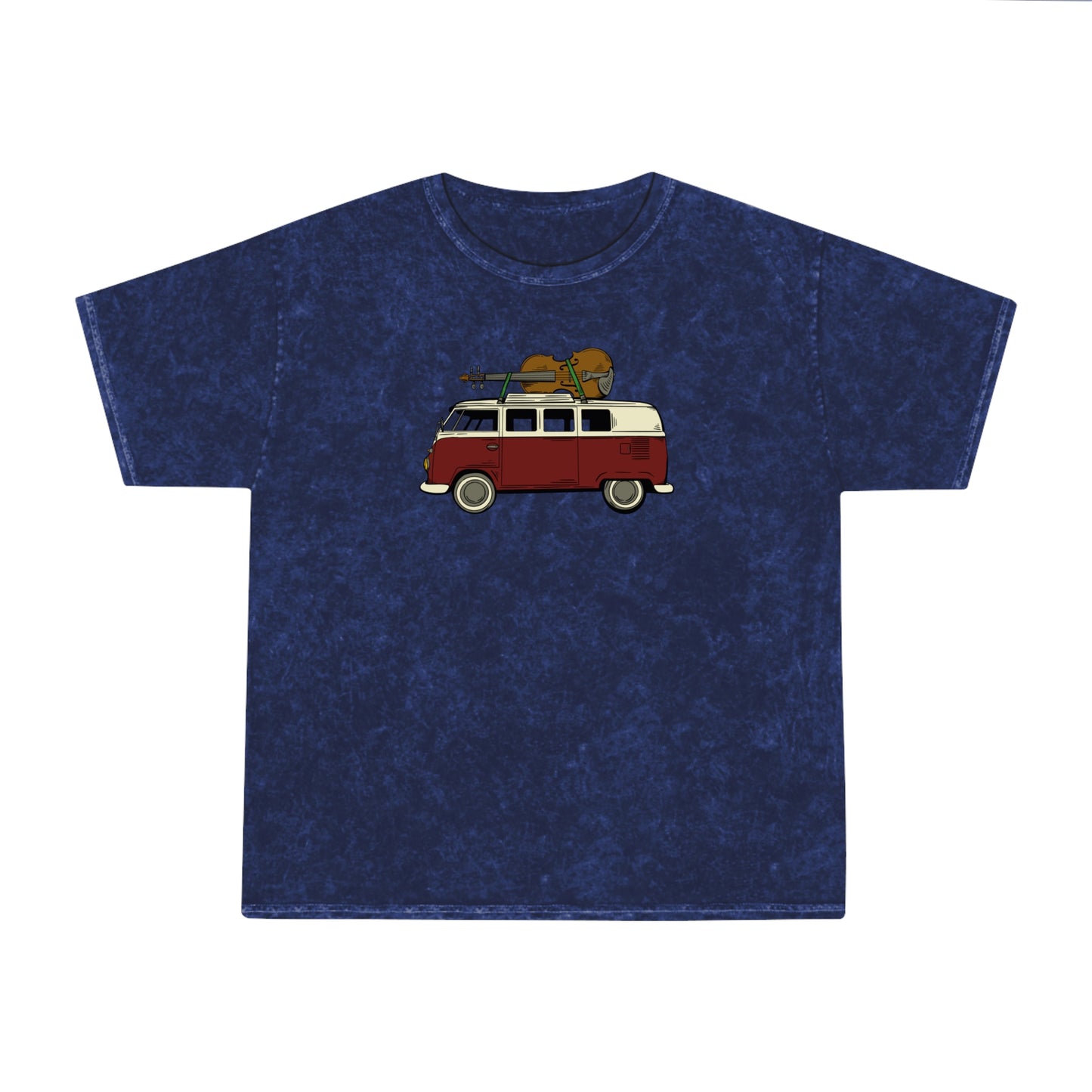 VW Van with Fiddle Mineral Wash T-Shirt