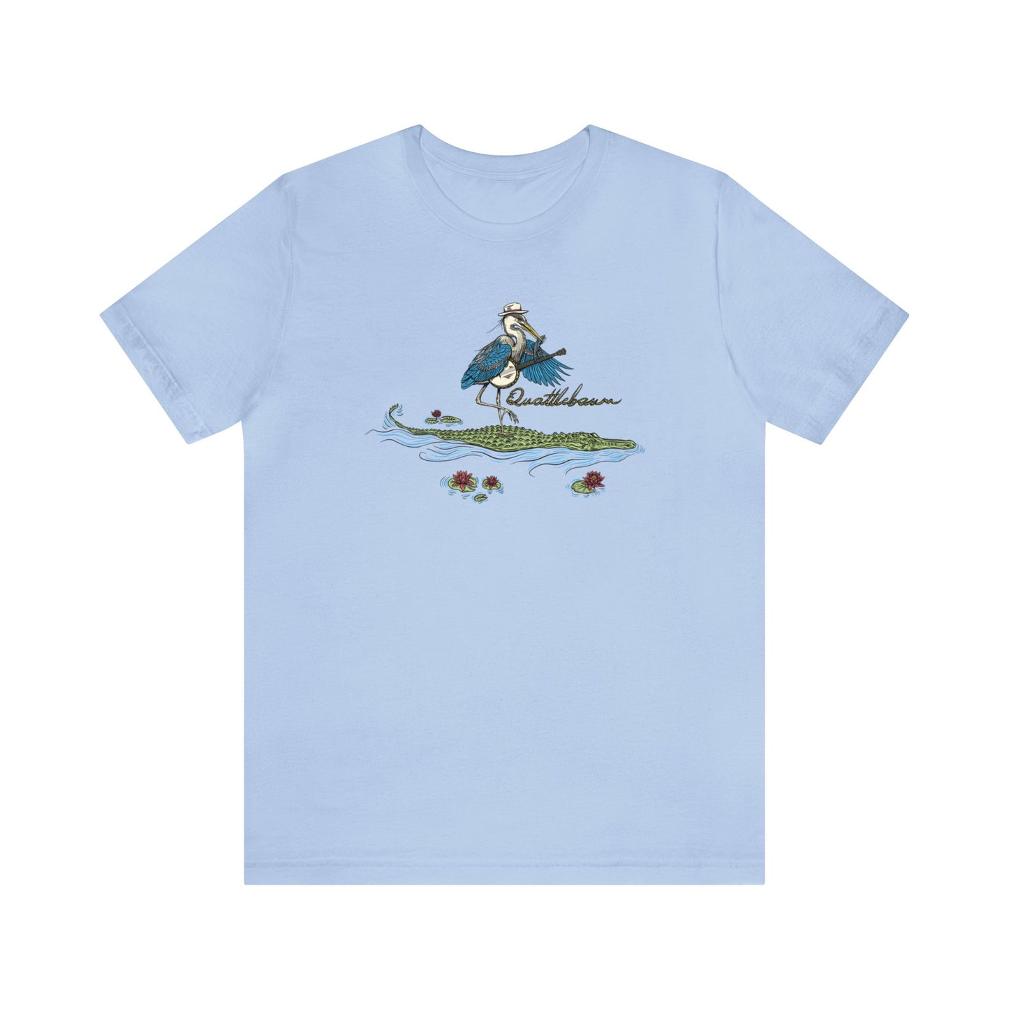 Quattlebaum Tee ~ Blue Heron Playing Banjo on an Alligator ~