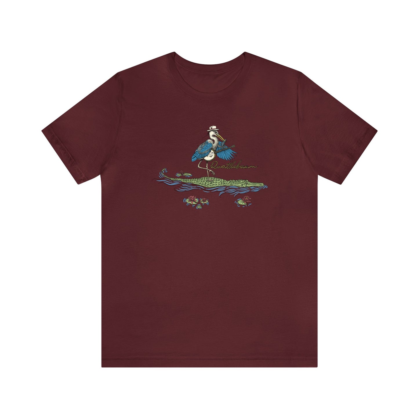 Quattlebaum Tee ~ Blue Heron Playing Banjo on an Alligator ~