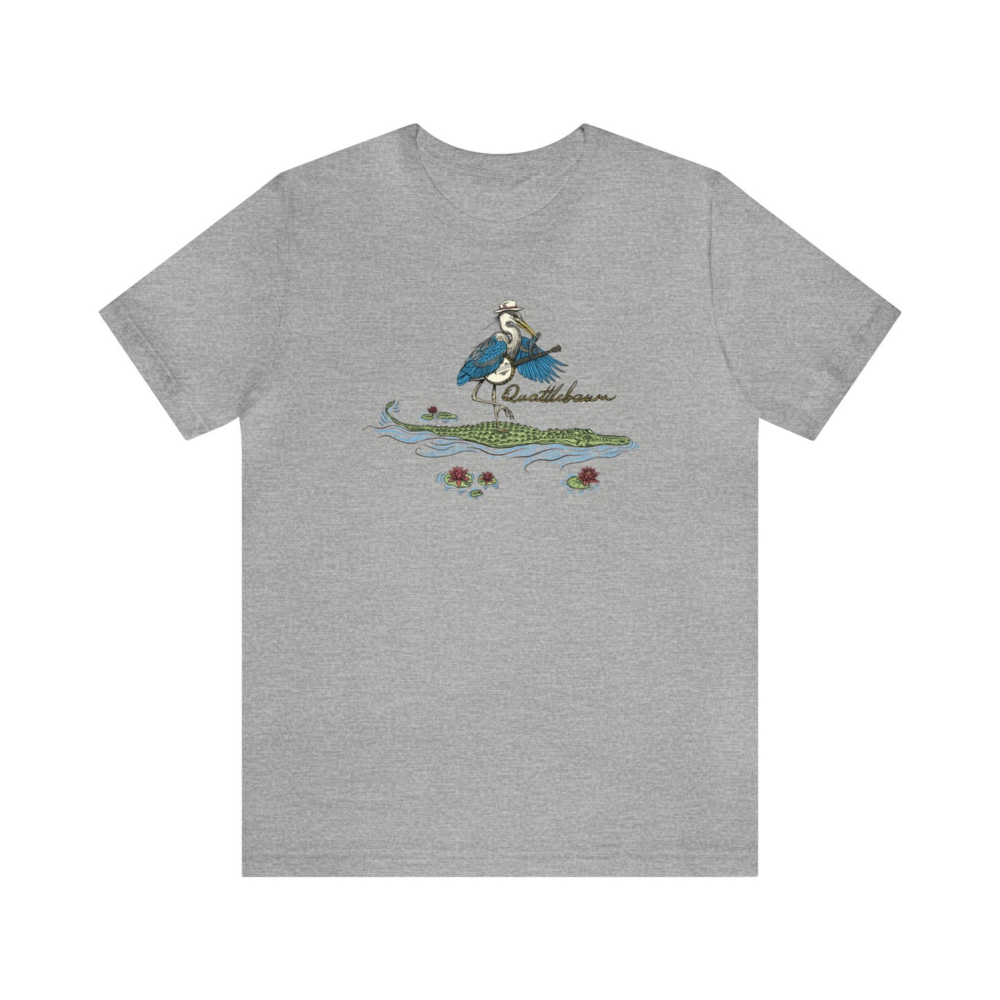 Quattlebaum Tee ~ Blue Heron Playing Banjo on an Alligator ~