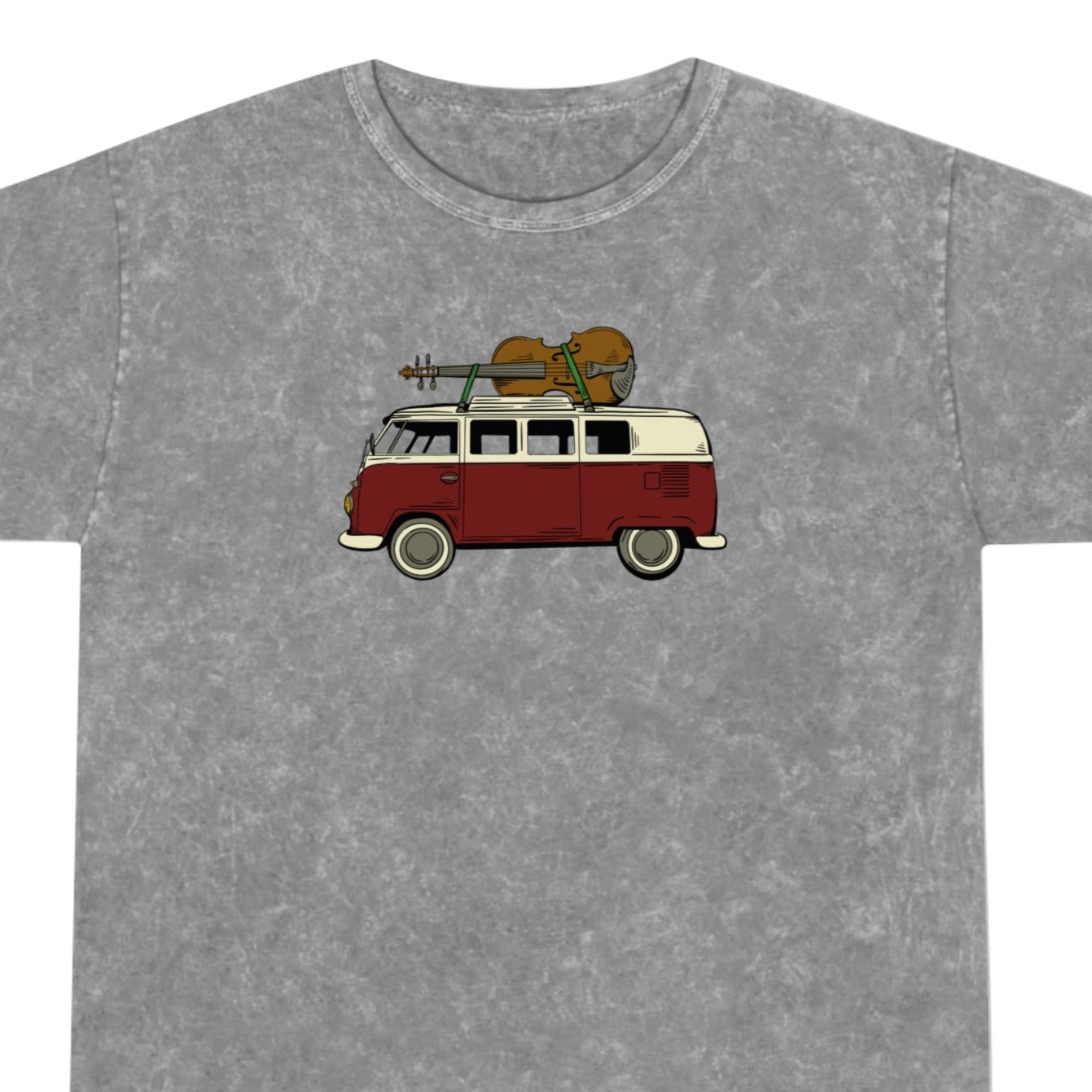 VW Van with Fiddle Mineral Wash T-Shirt