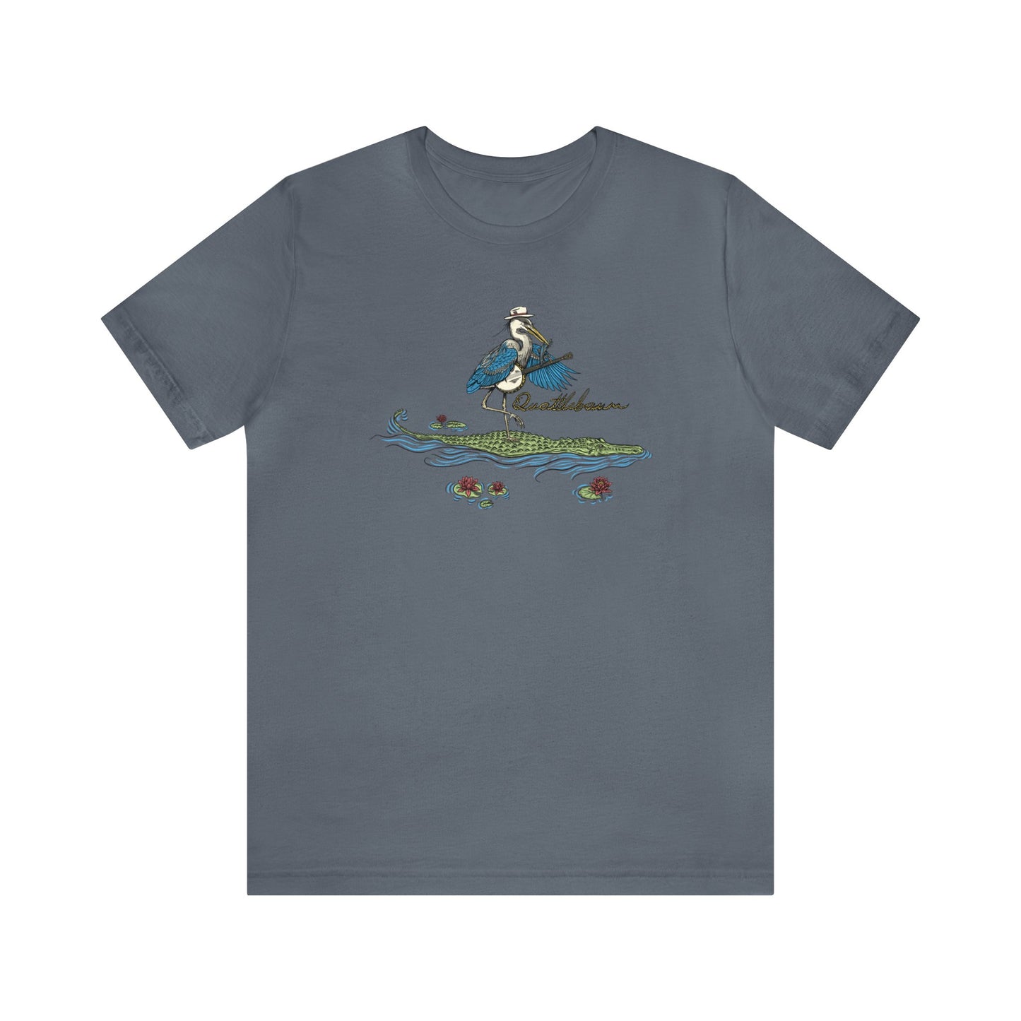 Quattlebaum Tee ~ Blue Heron Playing Banjo on an Alligator ~