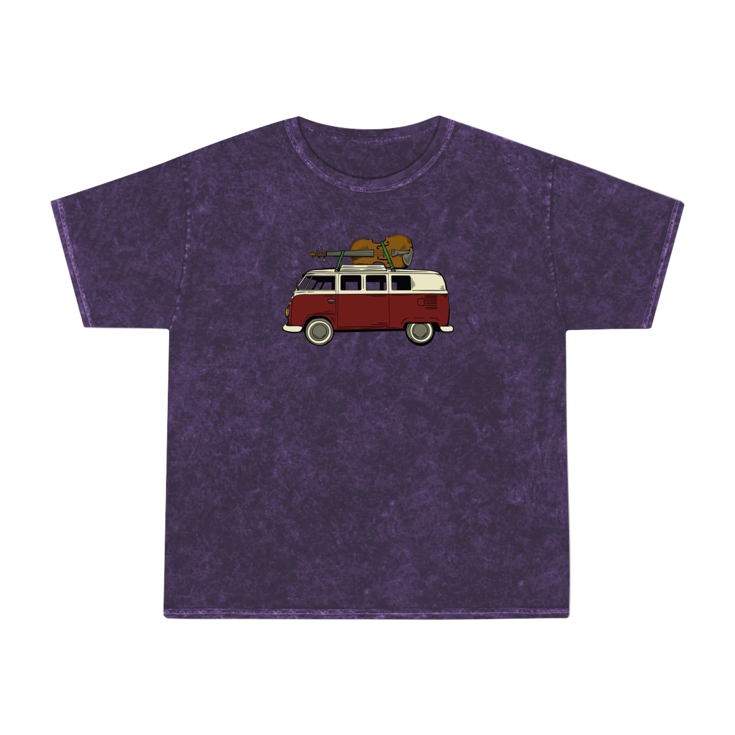 VW Van with Fiddle Mineral Wash T-Shirt