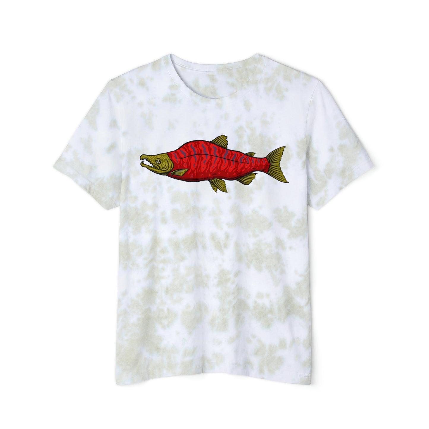 Psychedelic Sockeye Salmon Tie-Dyed T-Shirt