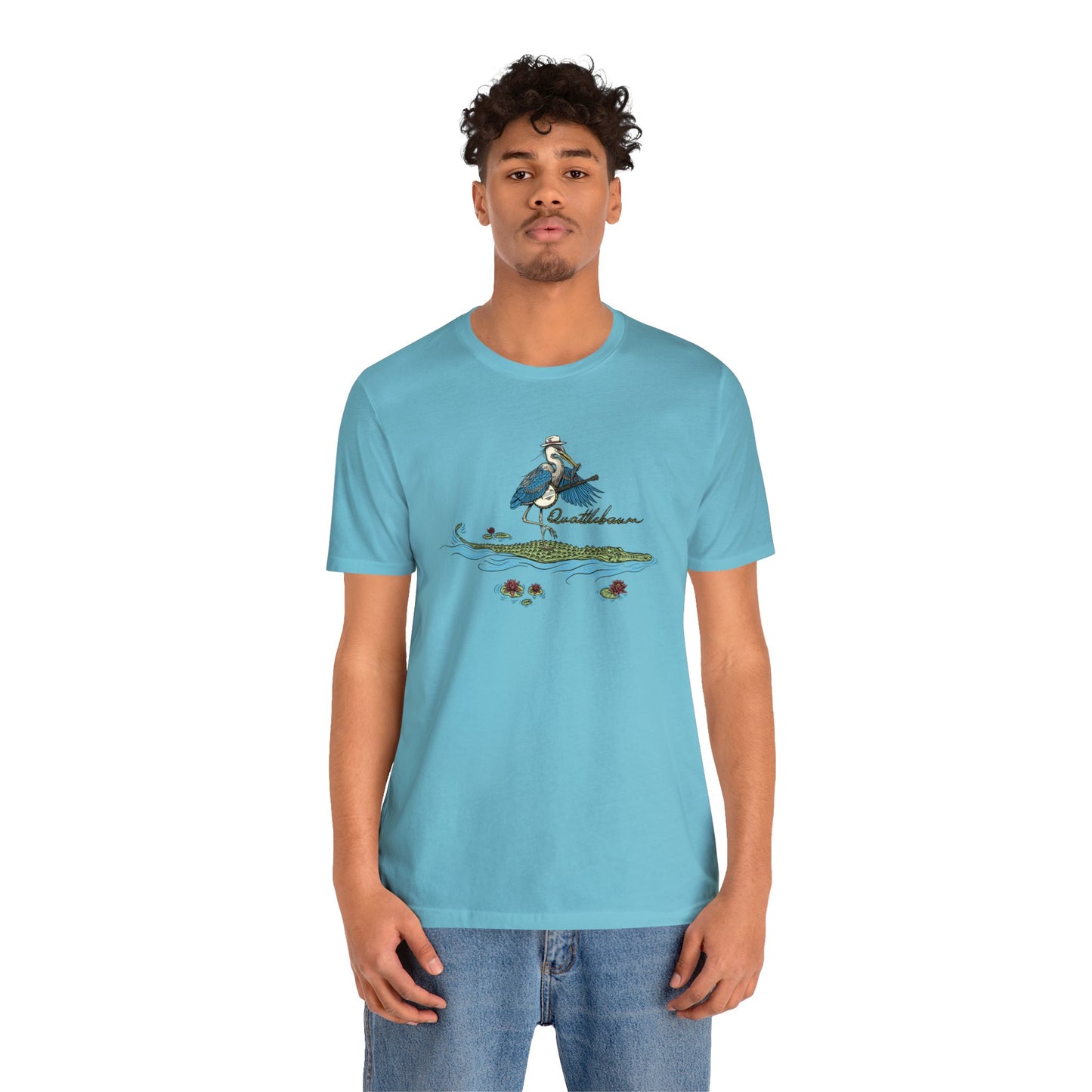 Quattlebaum Tee ~ Blue Heron Playing Banjo on an Alligator ~