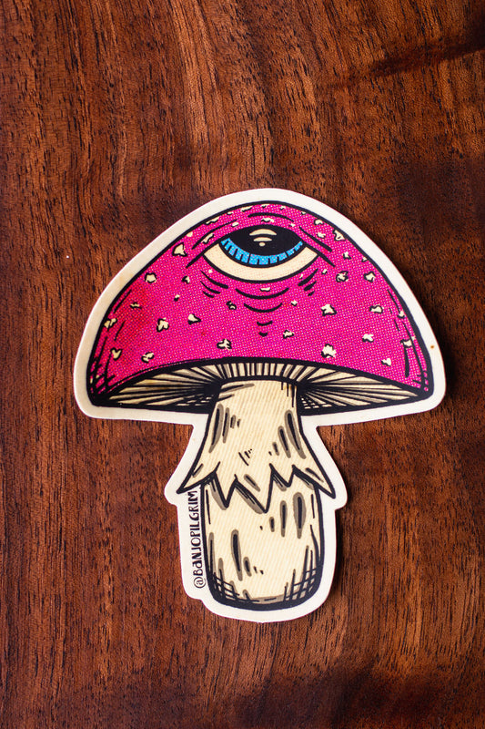 3rd Eye Fly Sticker ~ Amanita Muscaria with a 3rd Eye